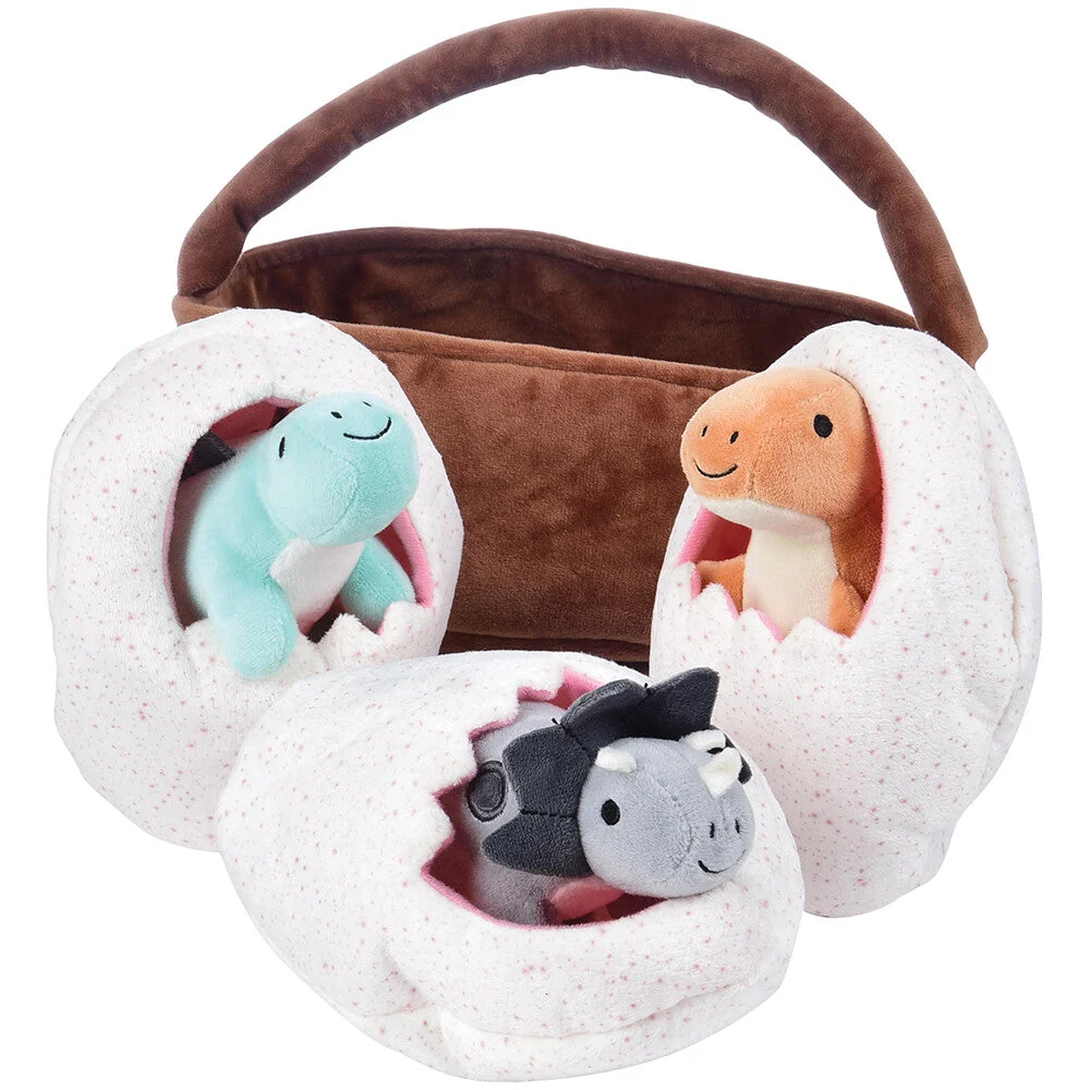 Prehistoric Basket of Dinos Plush Play Set | 7-Piece Soft Toy Set - Image 6