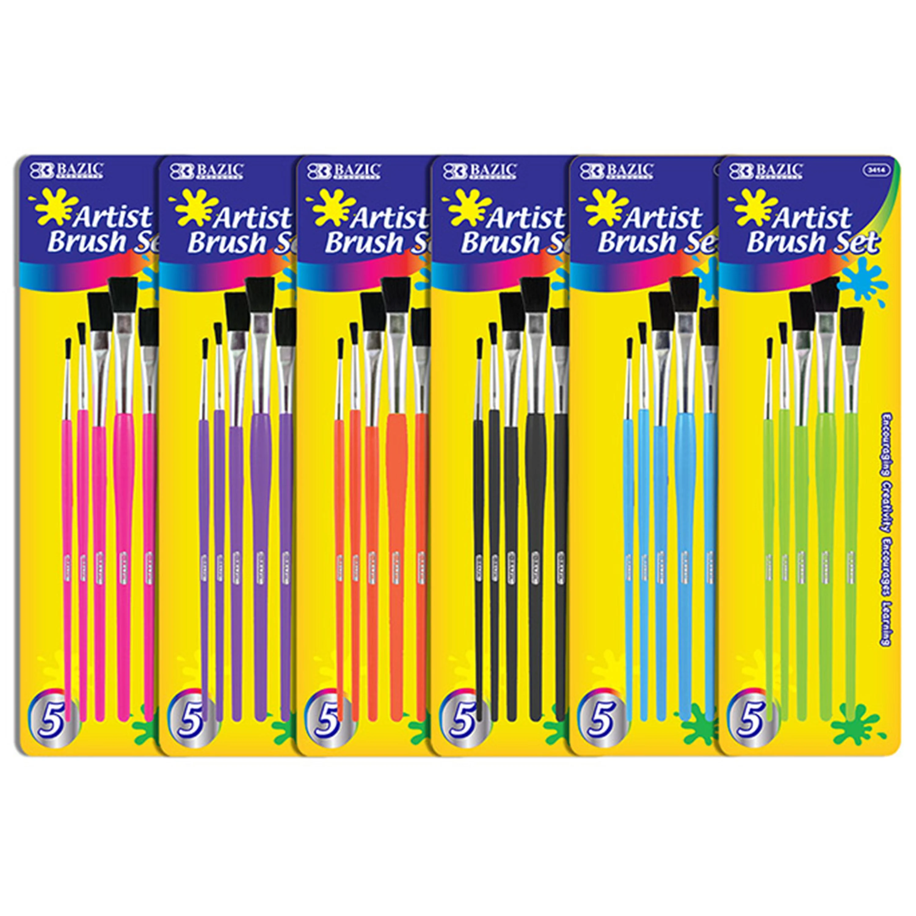 Watercolor Brushes Assorted - 5pcs - Image 2