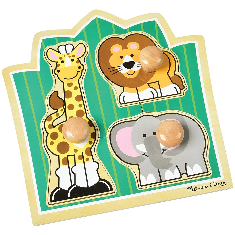 Melissa & Doug® Jungle Friends Jumbo Knob Puzzle - 3 PC - Image 3