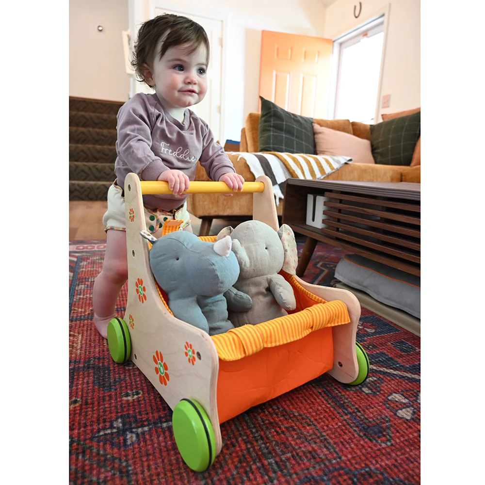 Beginner's Wooden Push Buggy with Safe Storage for Ages 12 Months+ - Image 3