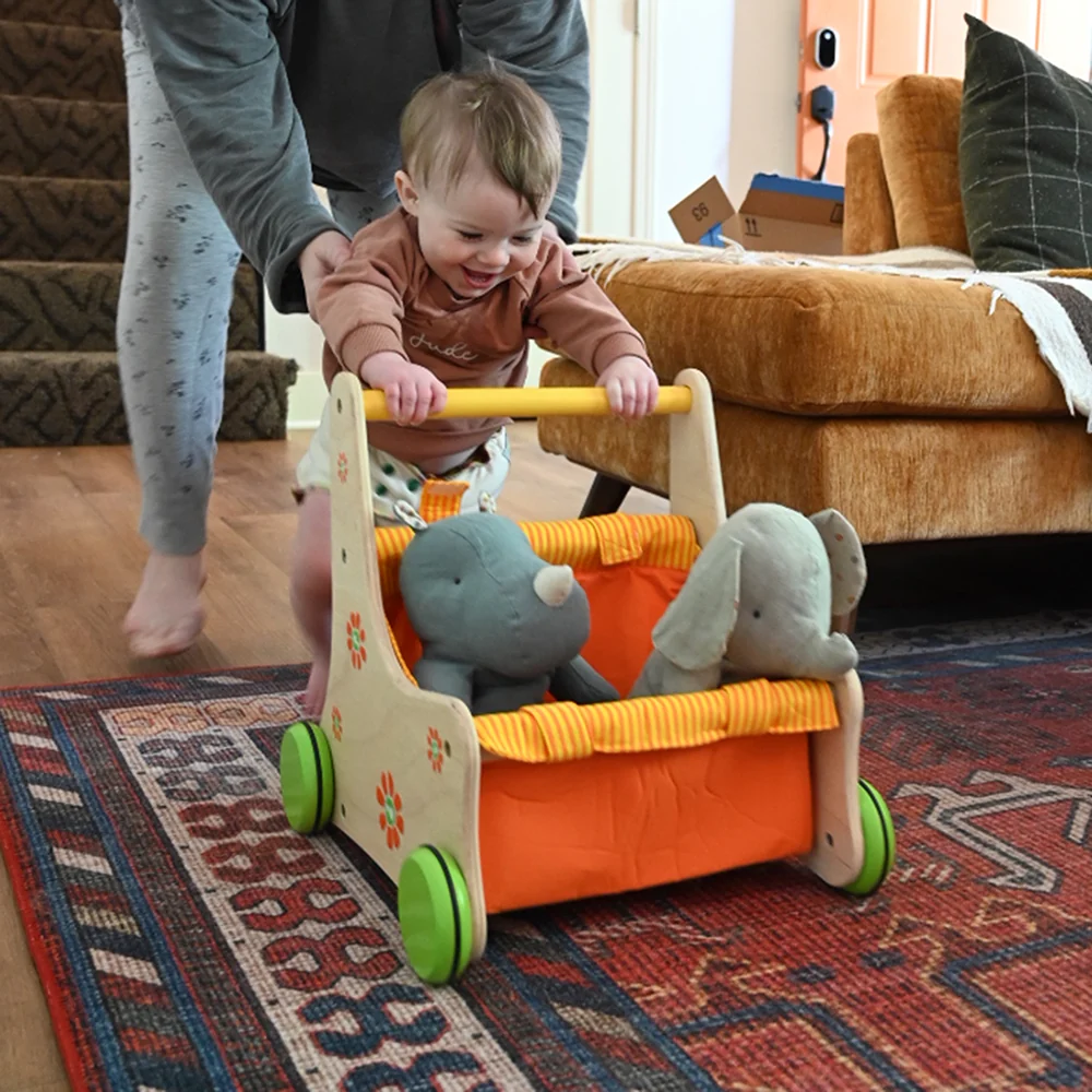 Beginner's Wooden Push Buggy with Safe Storage for Ages 12 Months+ - Image 5