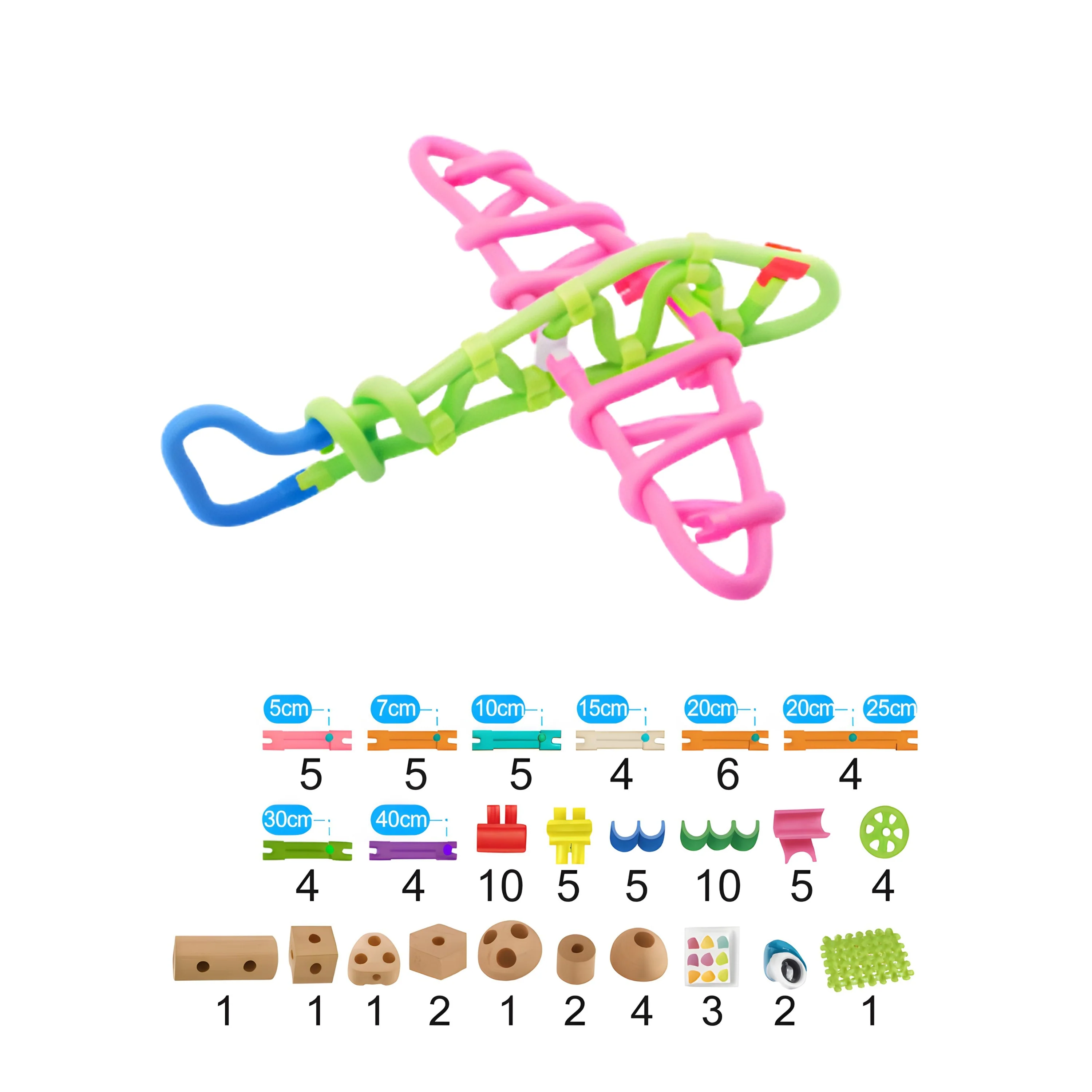 Bend-A-Build™ 94-Piece Flexible STEM Construction Toy Set | Open-Ended Building Tubes & Connectors - Image 6