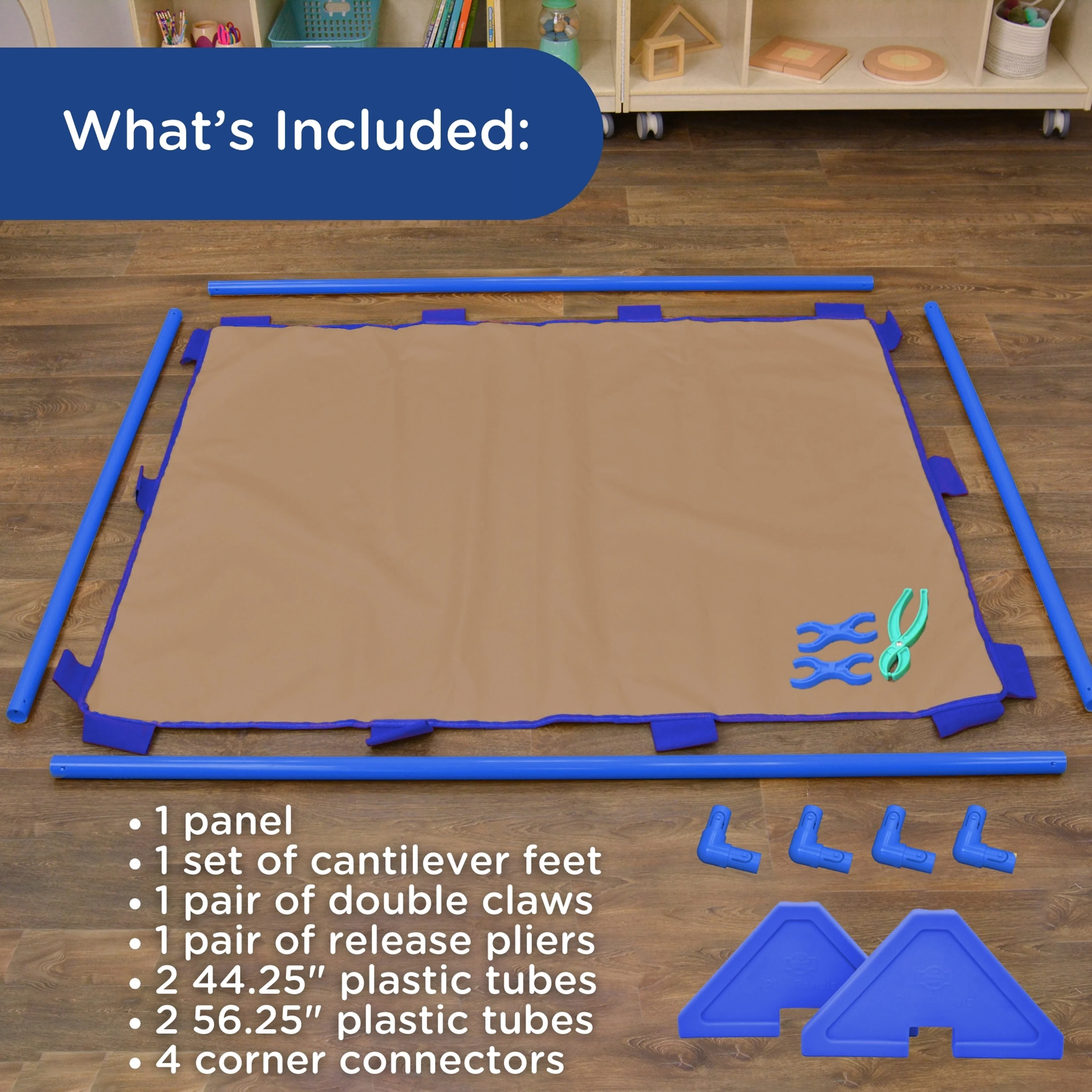 Big Screen PlayPanel® | Almond Free-Standing Classroom Divider with Feet - Image 4