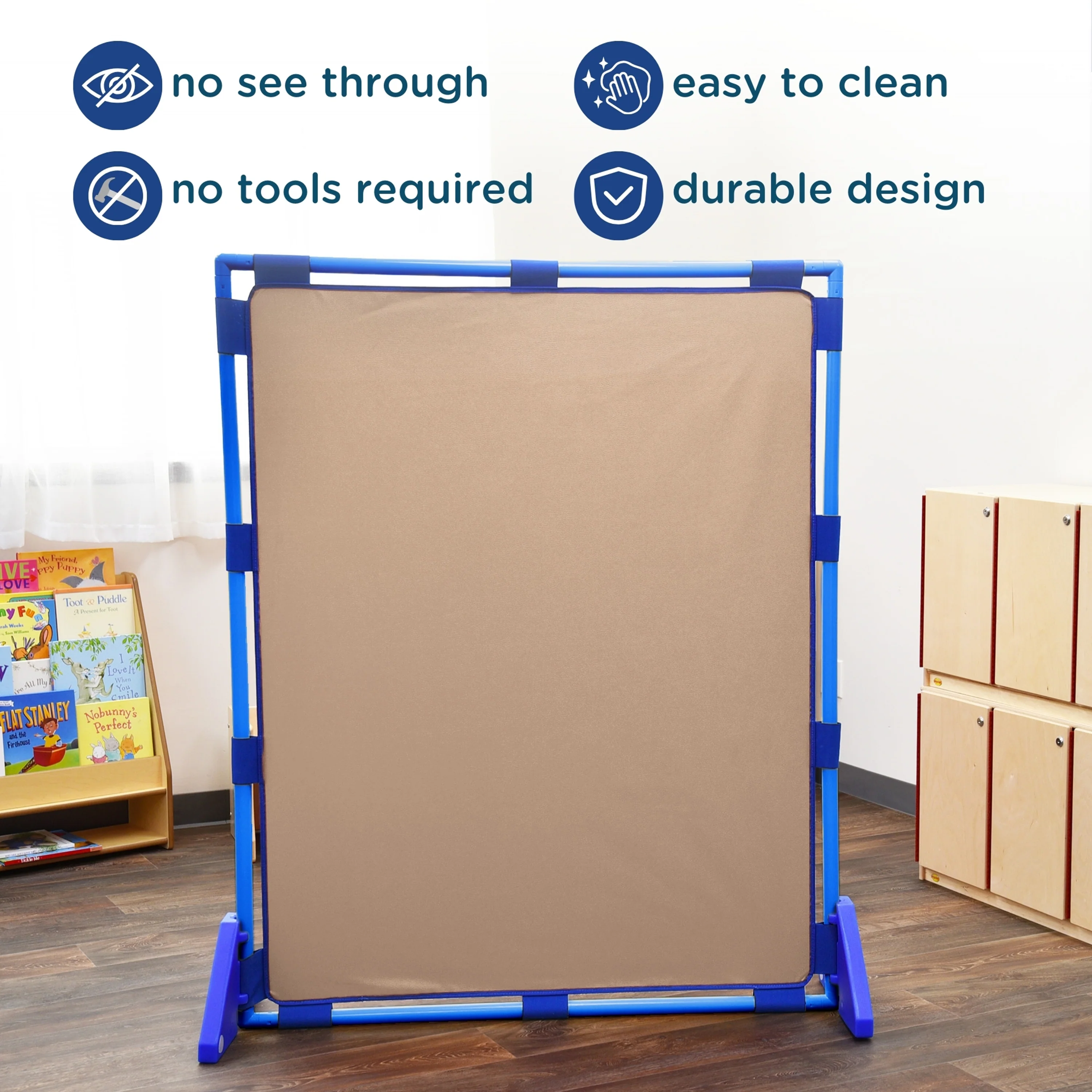 Big Screen PlayPanel® | Almond Free-Standing Classroom Divider with Feet - Image 5