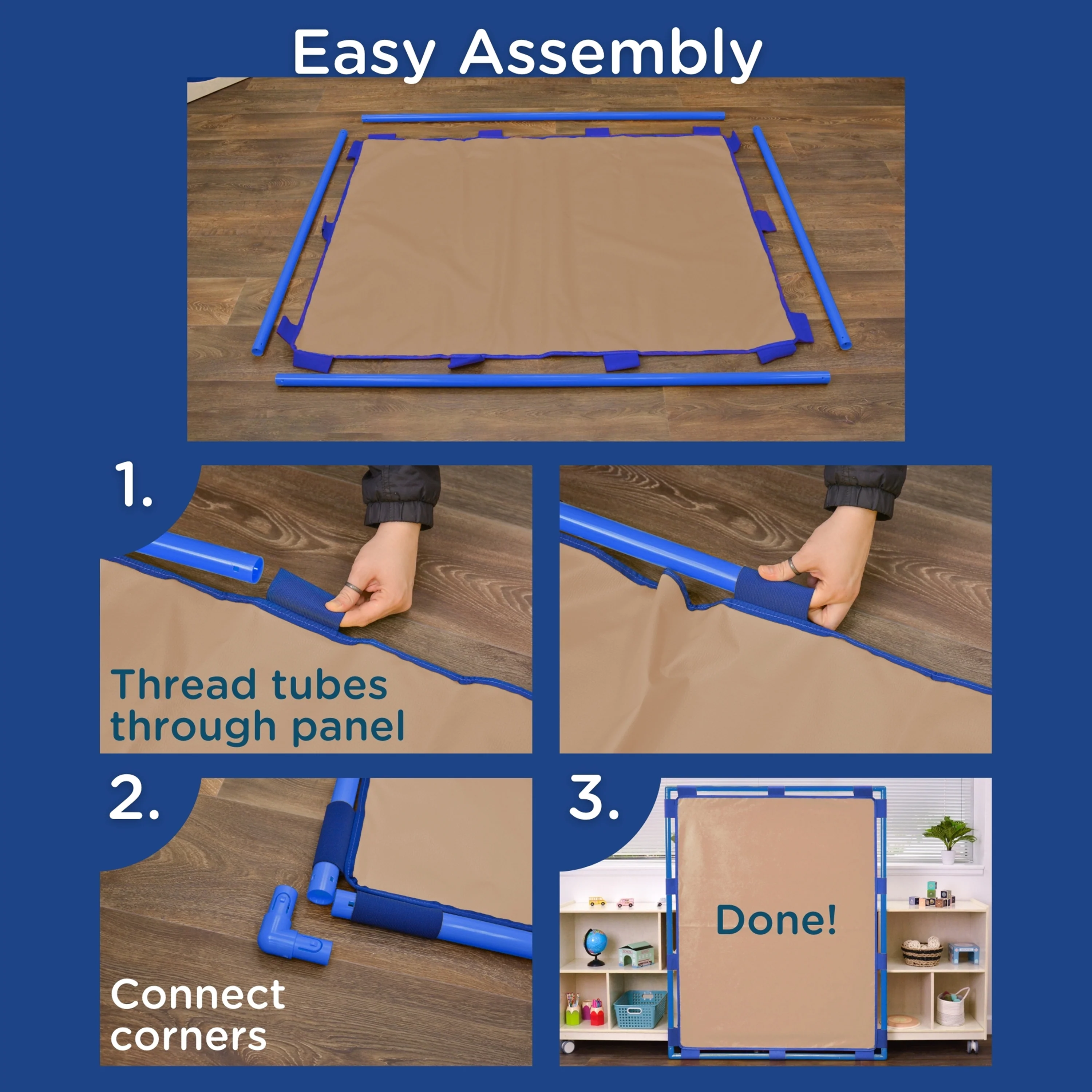 Big Screen PlayPanel® | Almond Free-Standing Classroom Divider with Feet - Image 7