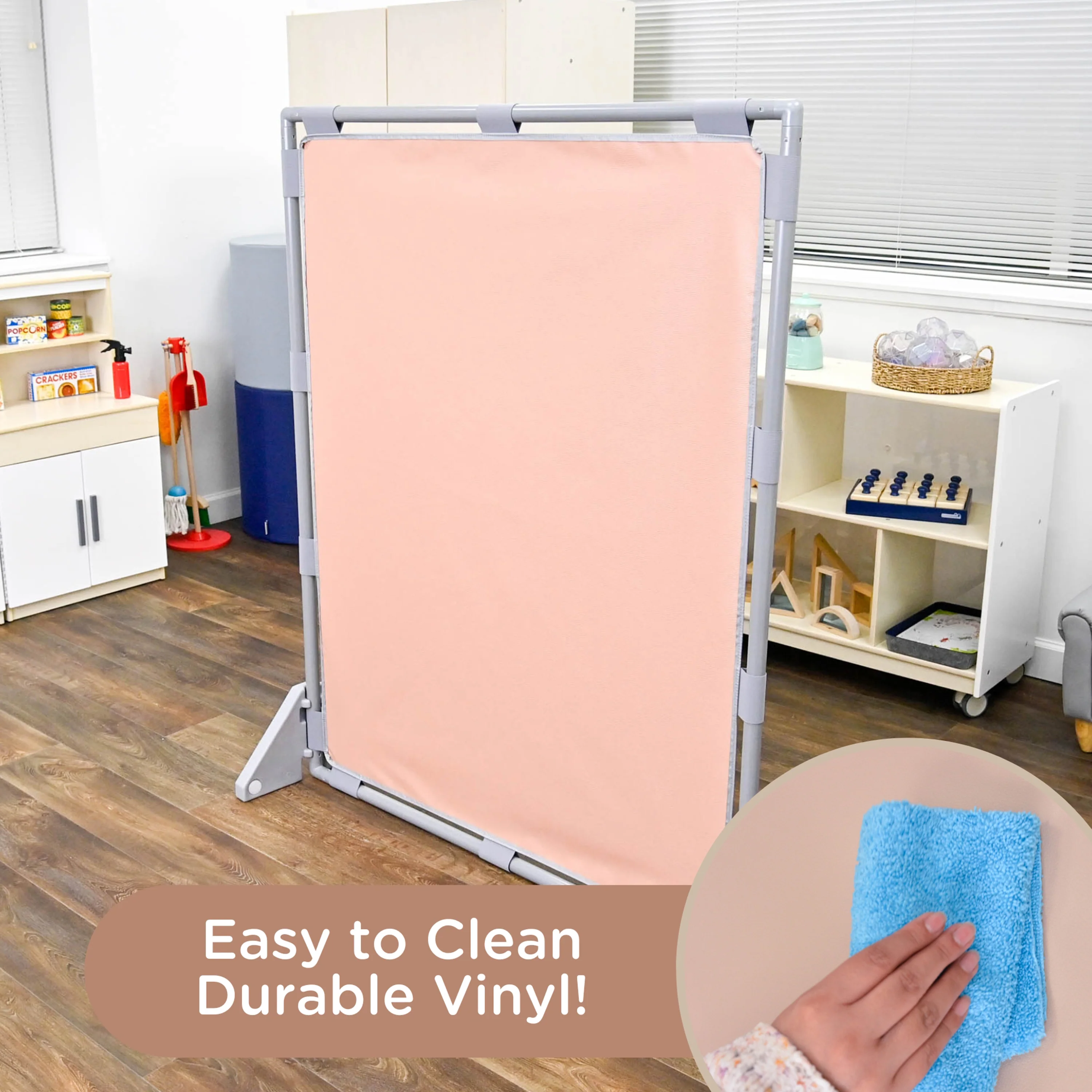Big Screen PlayPanel® | Clay Free-Standing Classroom Divider with Feet - Image 6