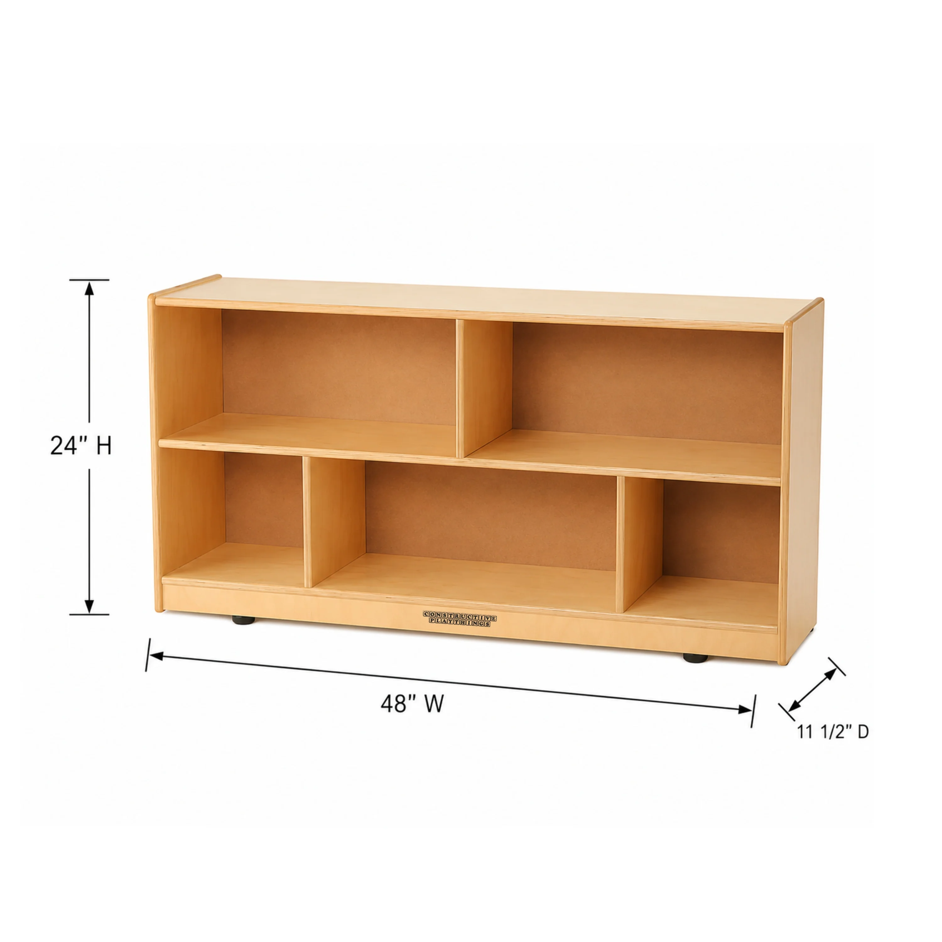 Birch Low Storage & Woven/Wicker Basket Organization Center - Image 4