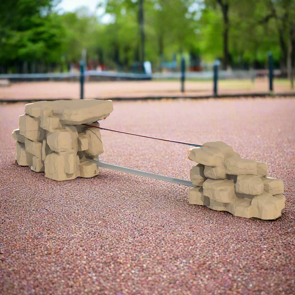 Climbing Boulder with Rope Link | Dynamic Playground Equipment for Ages 5-12 - Image 2