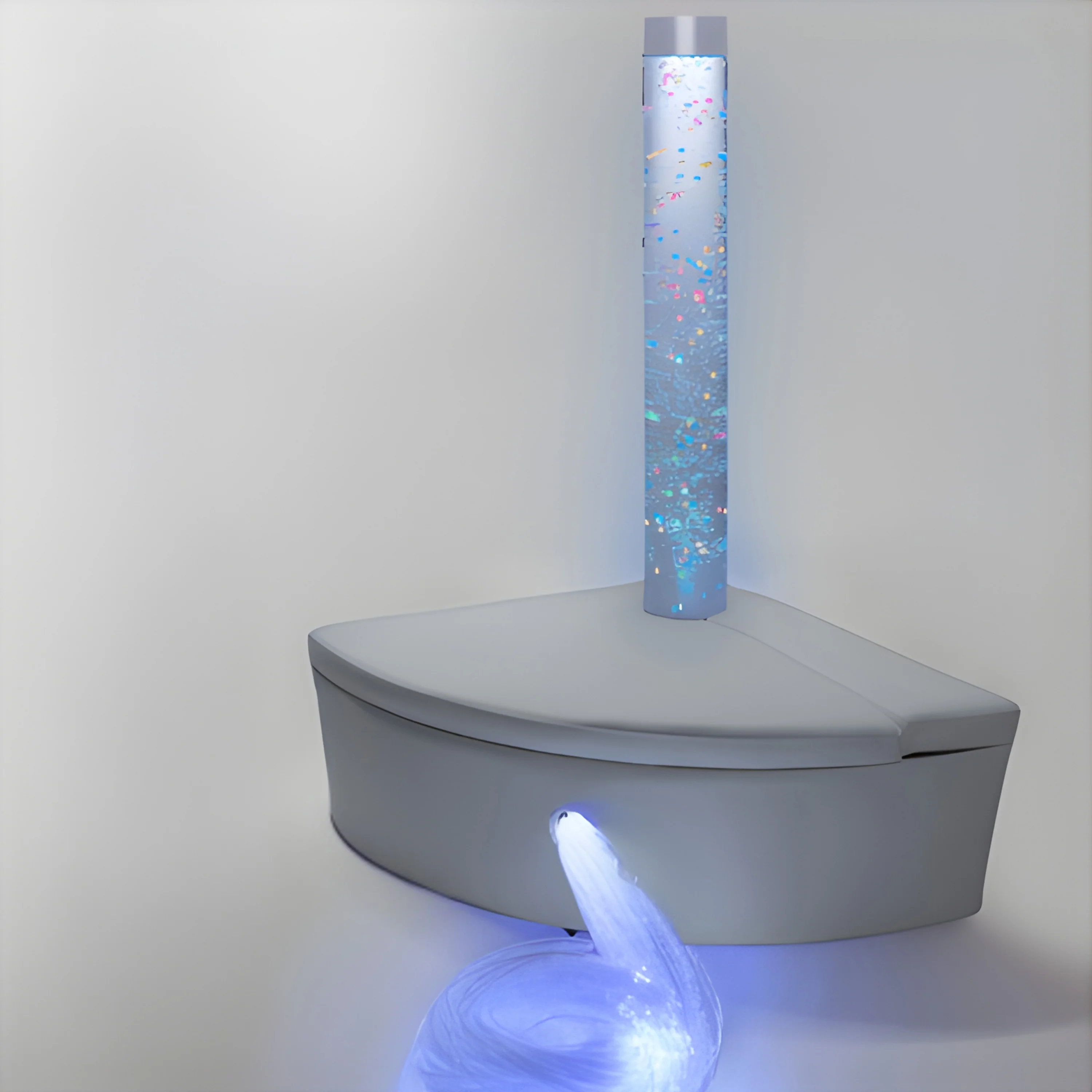Bubble Tube & Fiber Optic Corner with Platform Bundle | 71" Color-Changing Bubble Tube + 100-Strand Fiber Optic Light Source with Padded Platform