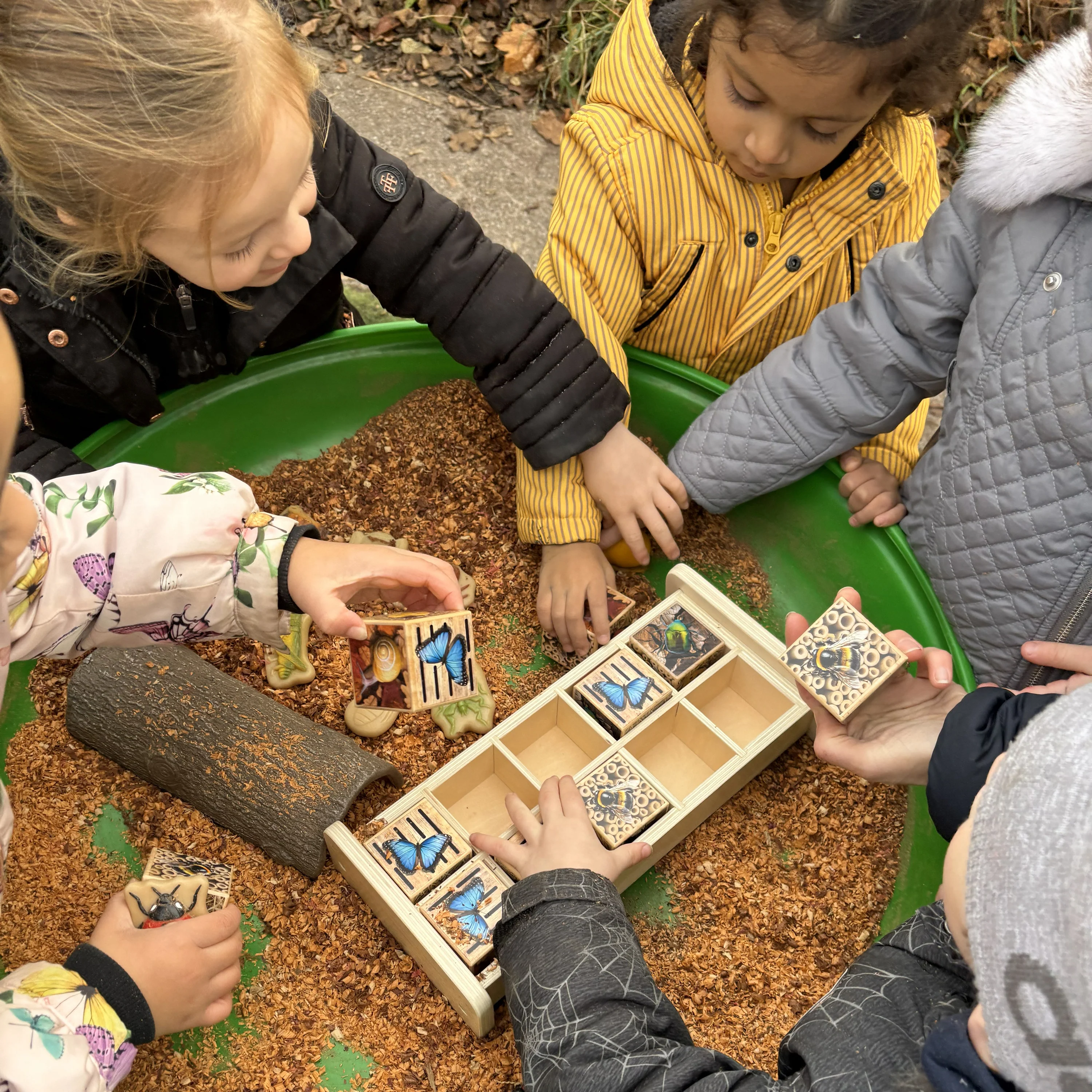 Bug Hotel 10-Frame Wooden Counting Toy | Nature-Inspired Math Learning Set with 10 Bug Cubes - Image 8