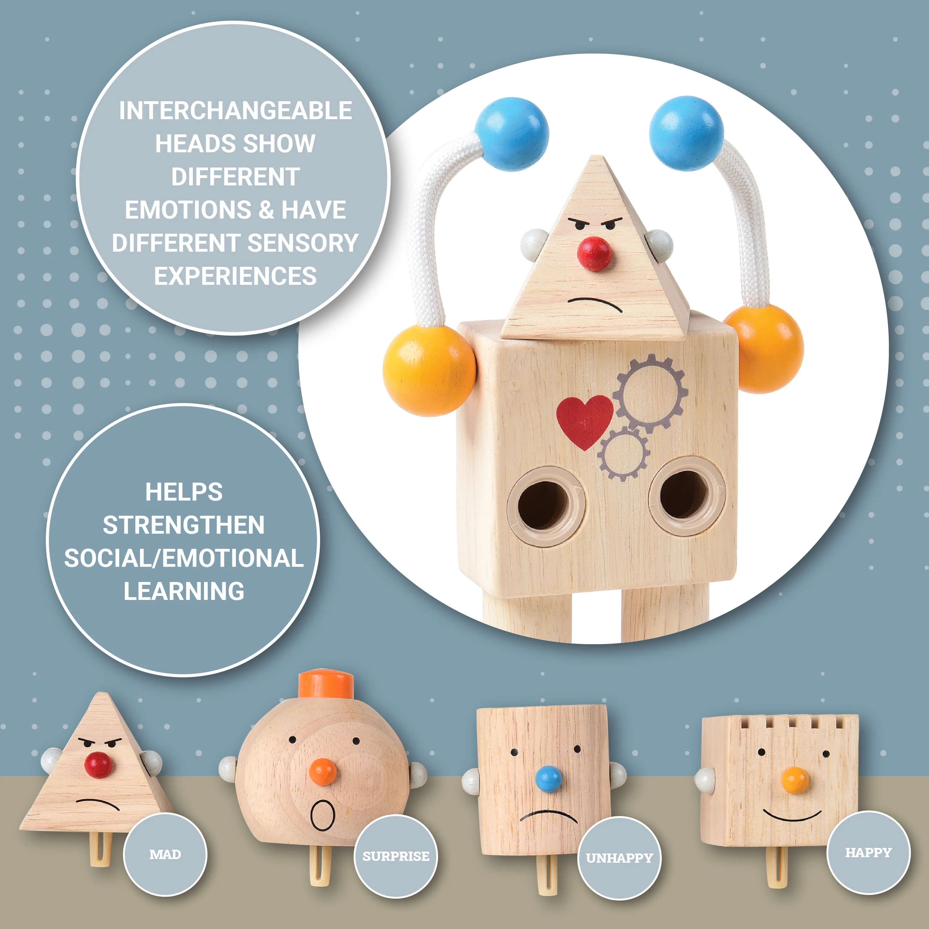 Build-A-Robot Emotion Learning Toy | Sustainable Wooden Toy - Image 5