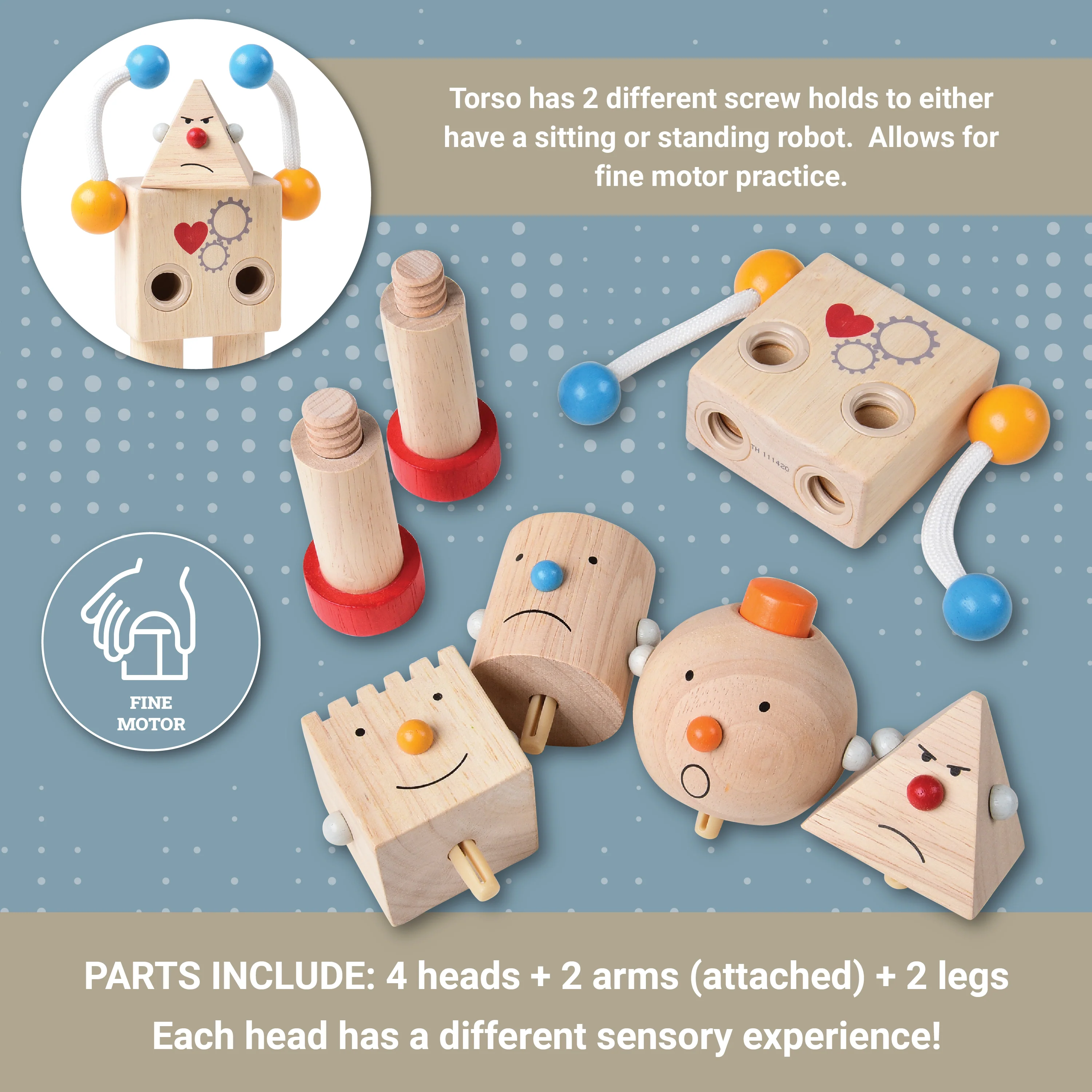 Build-A-Robot Emotion Learning Toy | Sustainable Wooden Toy - Image 6