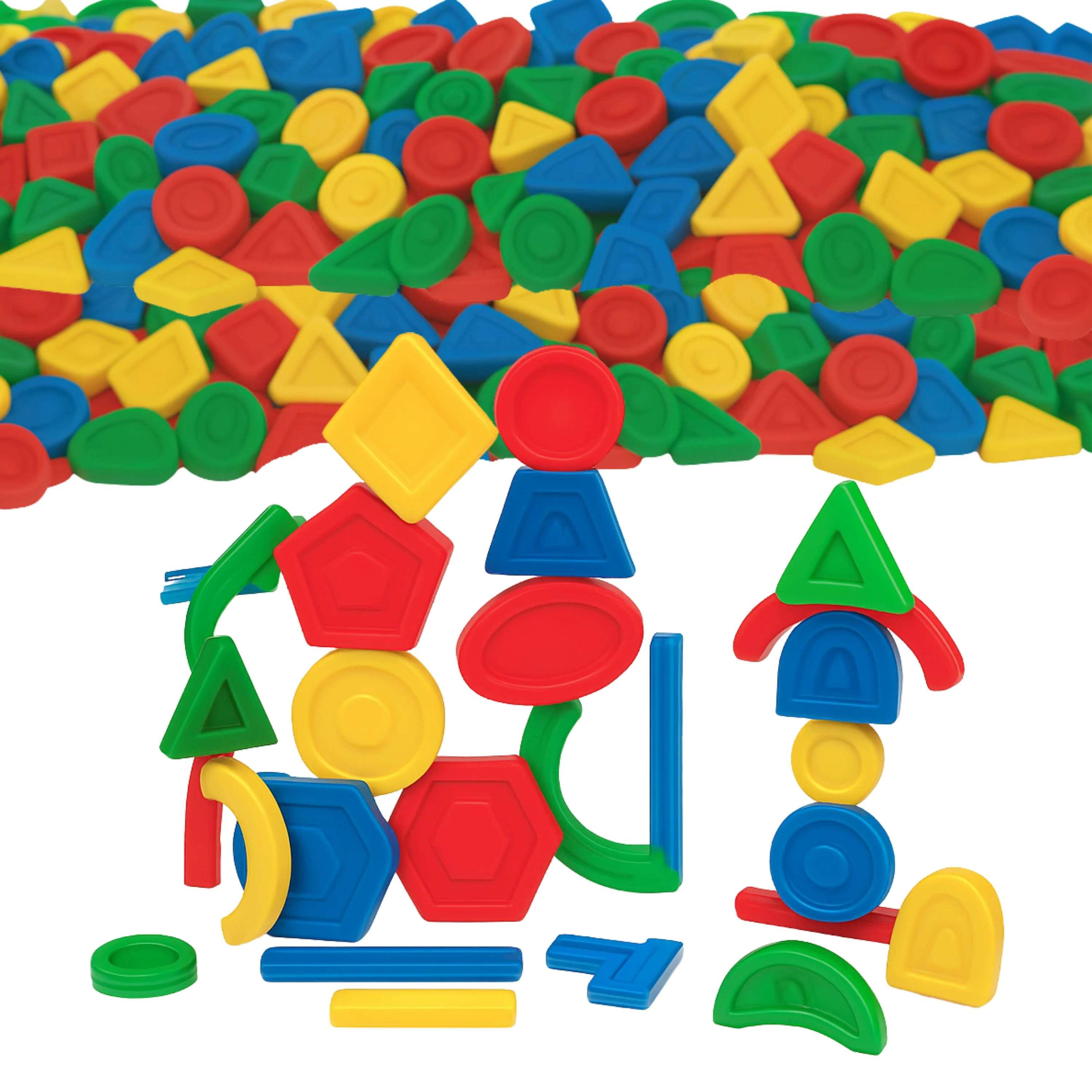 Building Shapes 300-Piece Set – STEM Construction Toy for Preschool and Early Education - Image 3