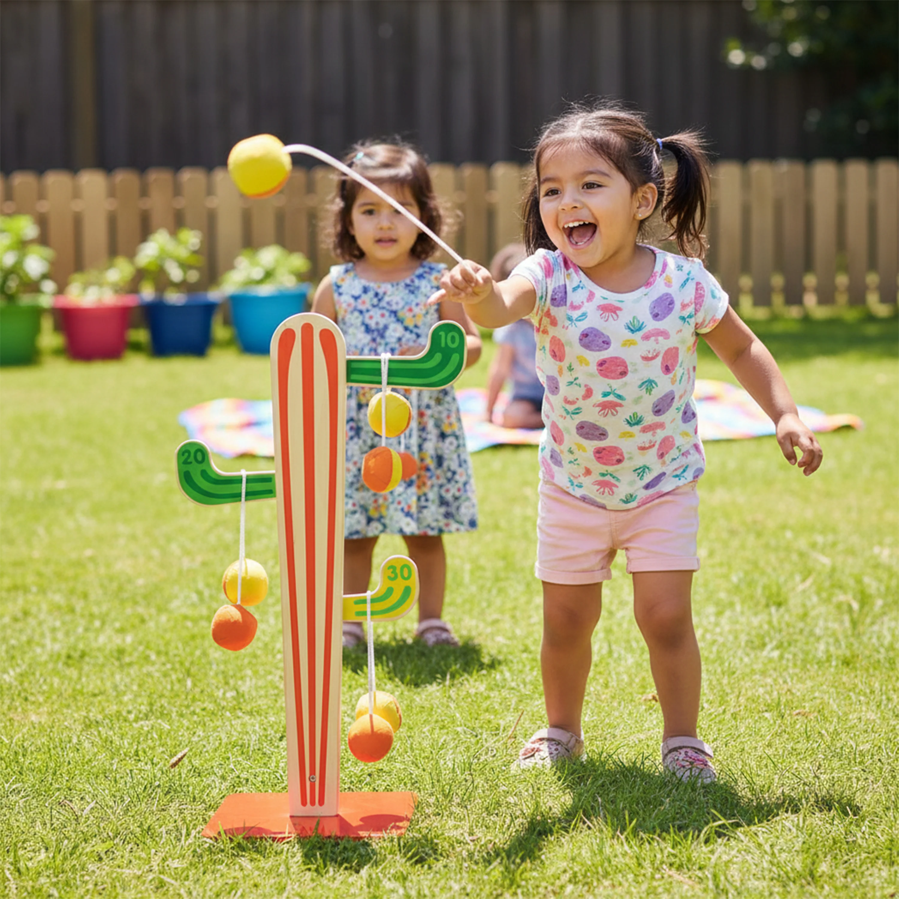 Cactus Tossing Game | Wooden Hand-Painted Target Game - Image 3