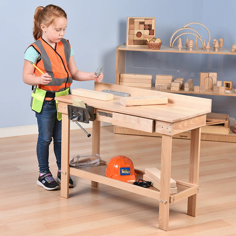 Child-Size Carpentry Workbench with Working Vise & Storage - Image 3