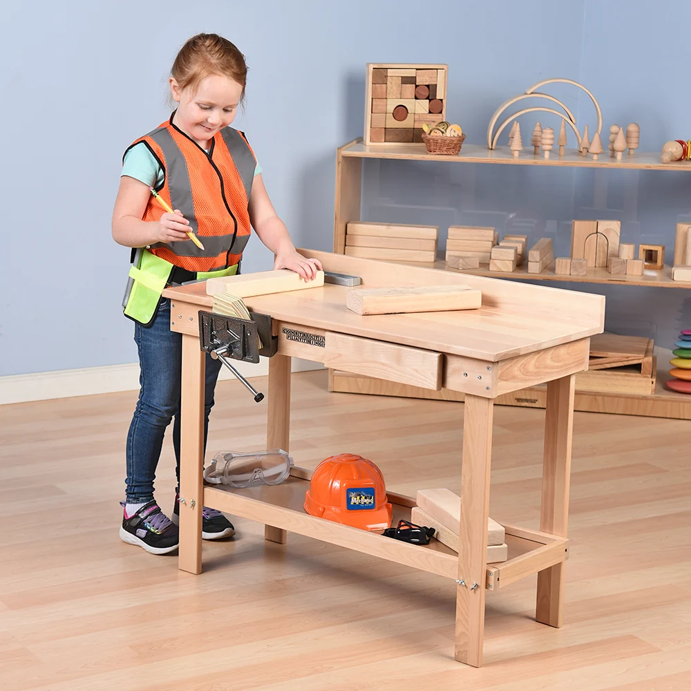 Child-Size Carpentry Workbench with Working Vise & Storage - Image 4