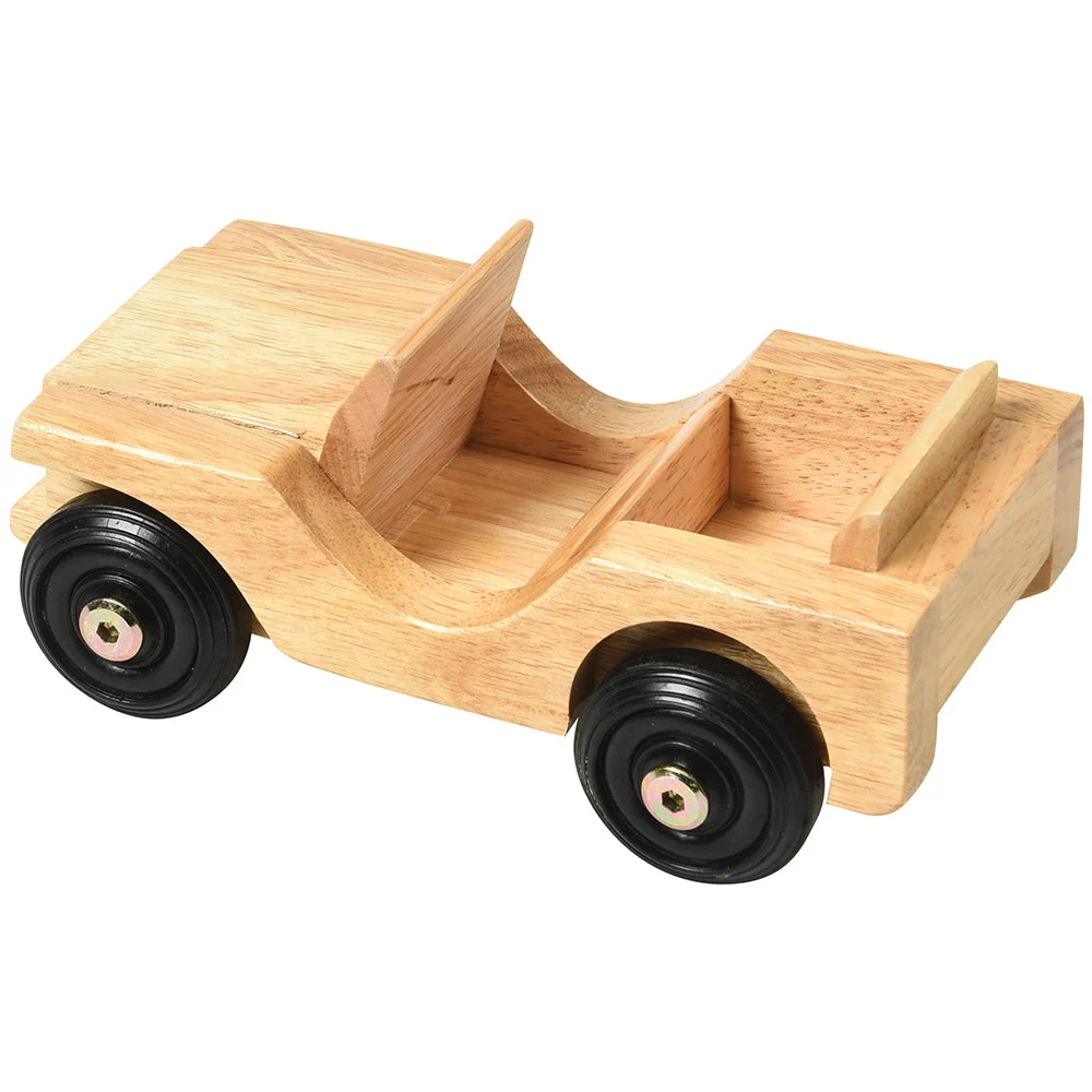 Hardwood Jeep Toy | Pretend Play Vehicle - Image 2