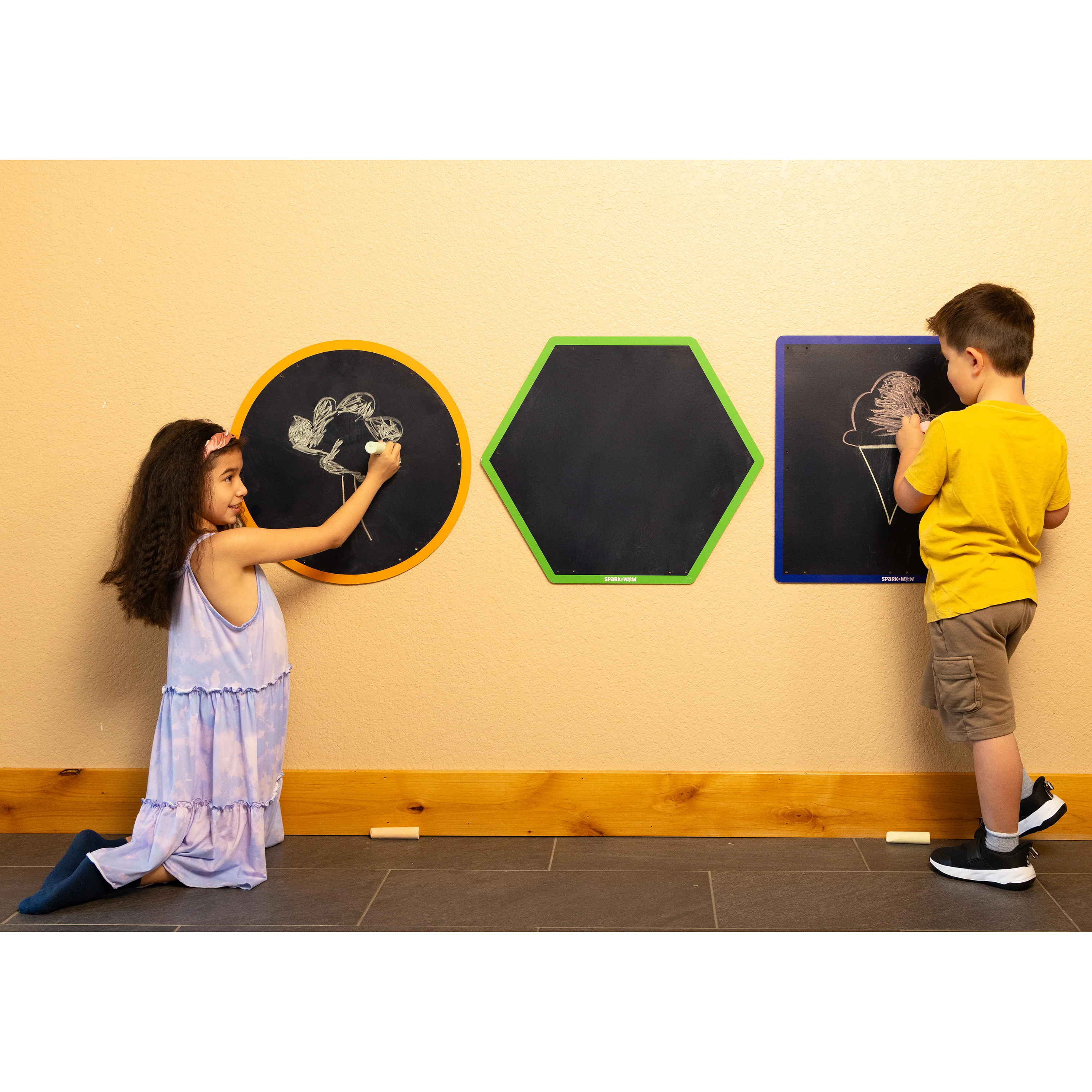 Chalkboard Geometric Shapes | Reusable Indoor & Outdoor Shape Learning Boards