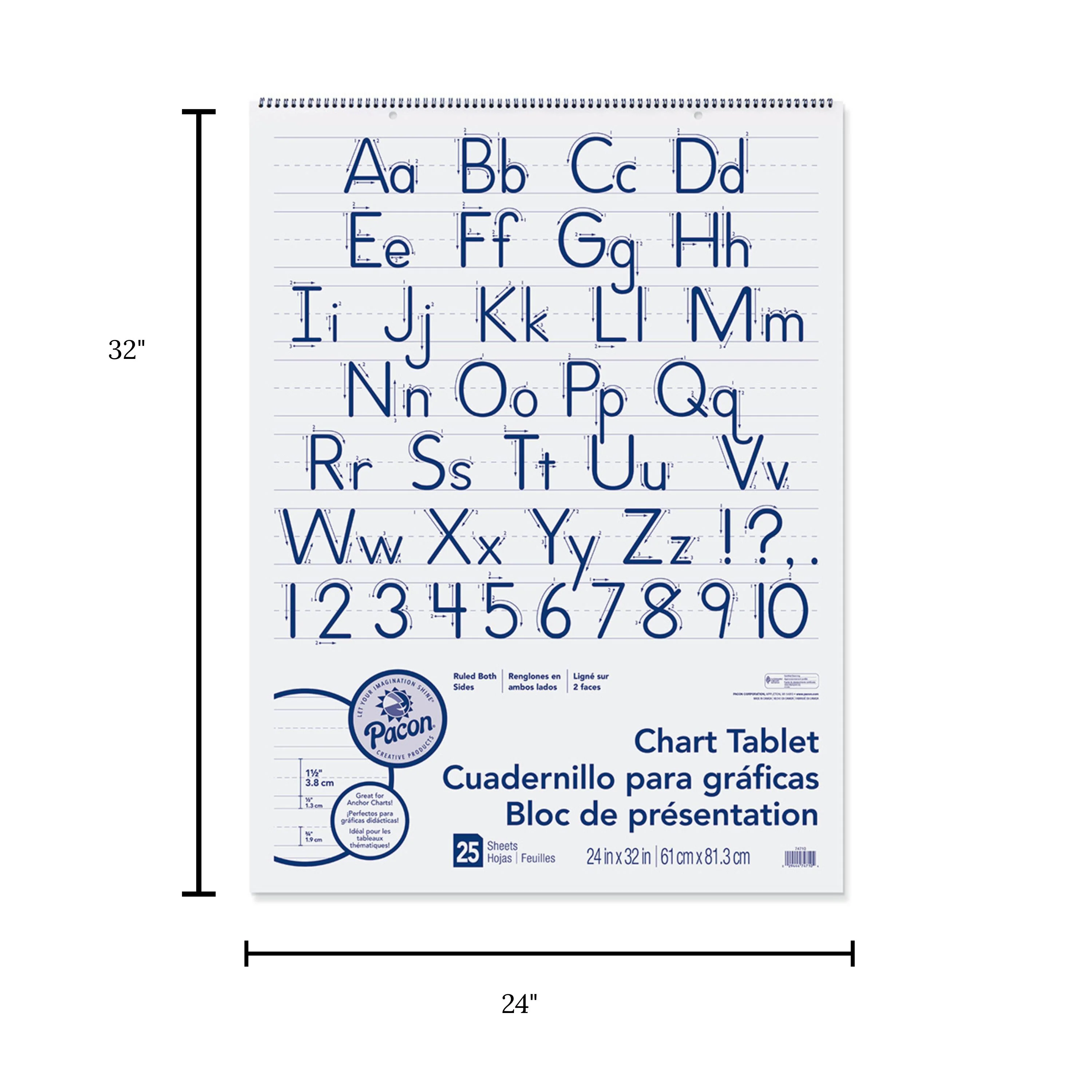 24" x 32" Lined Chart Paper Tablets - Set of 4 - Image 3