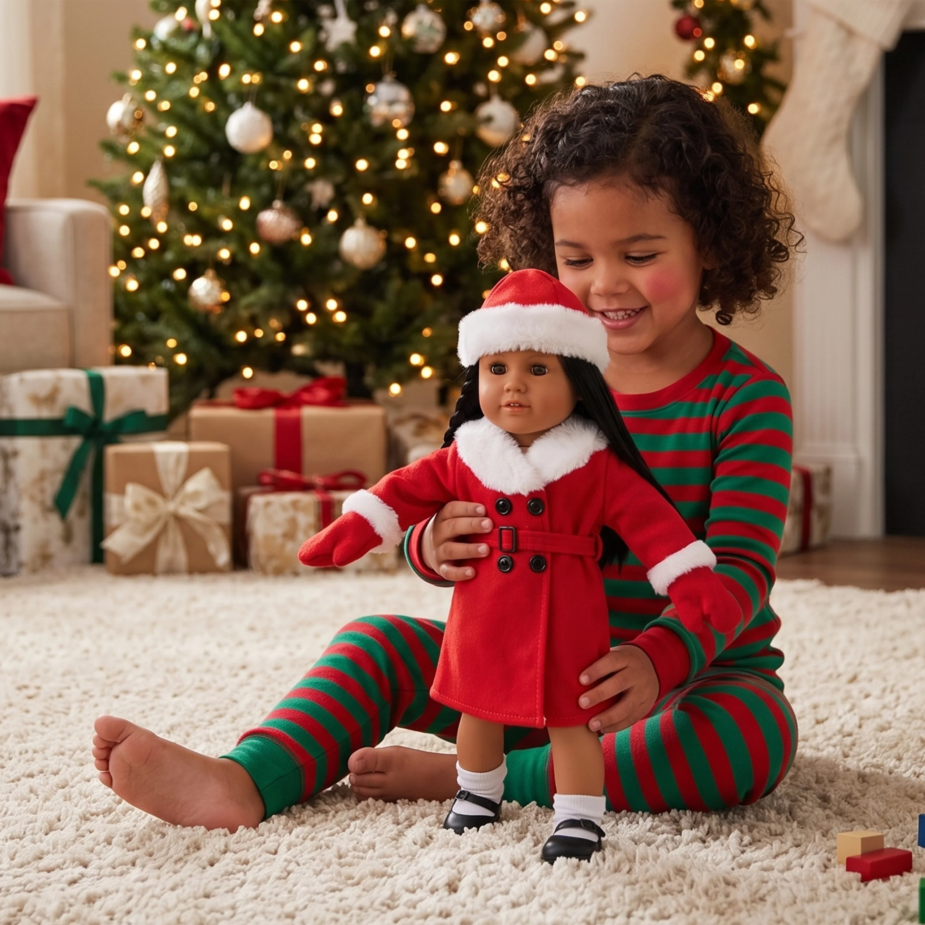 Christmas Coat & Hat Ensemble Only - Image 4