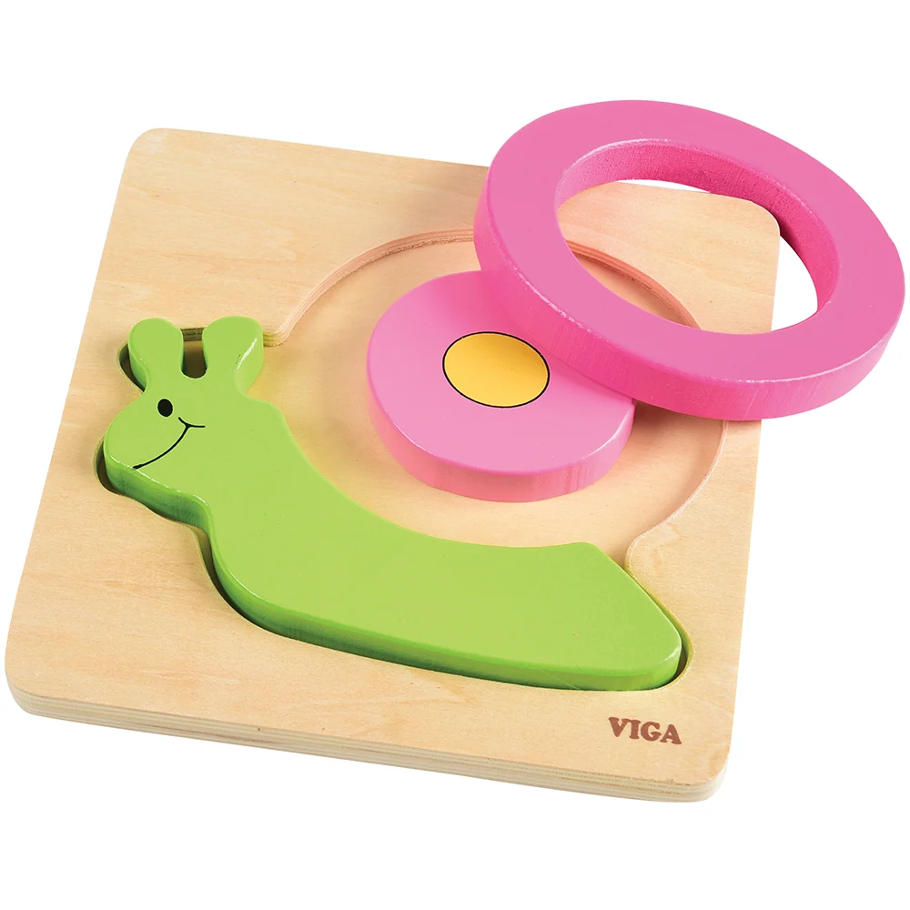 Chunky 4-Piece Snail Wooden Puzzle - Image 2