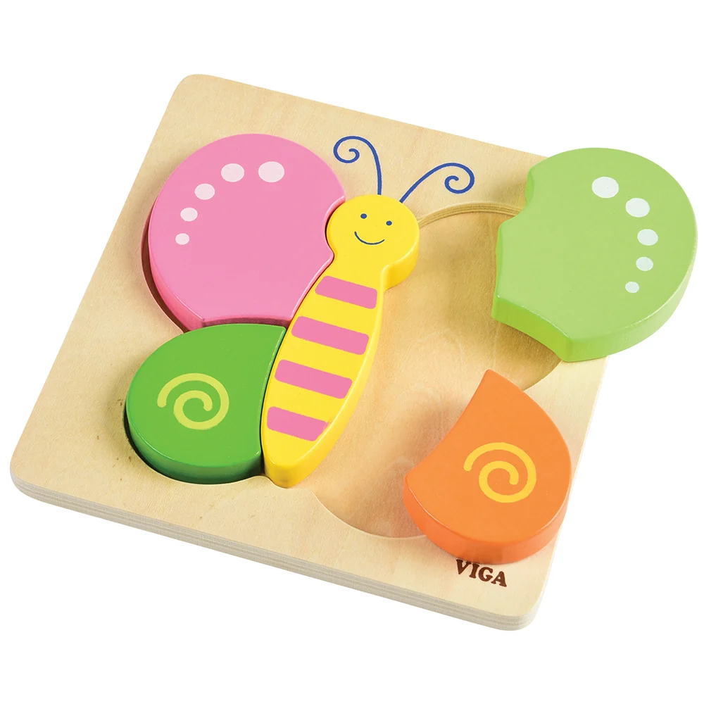 Chunky 5-Piece Butterfly Wooden Puzzle - Image 2