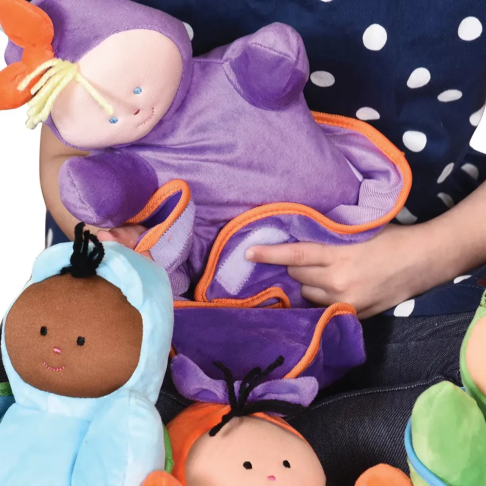 Circle Time Swaddle Babies Set | 4 Super-Soft Baby Dolls with Matching Pocket Swaddle Blankets - Image 10