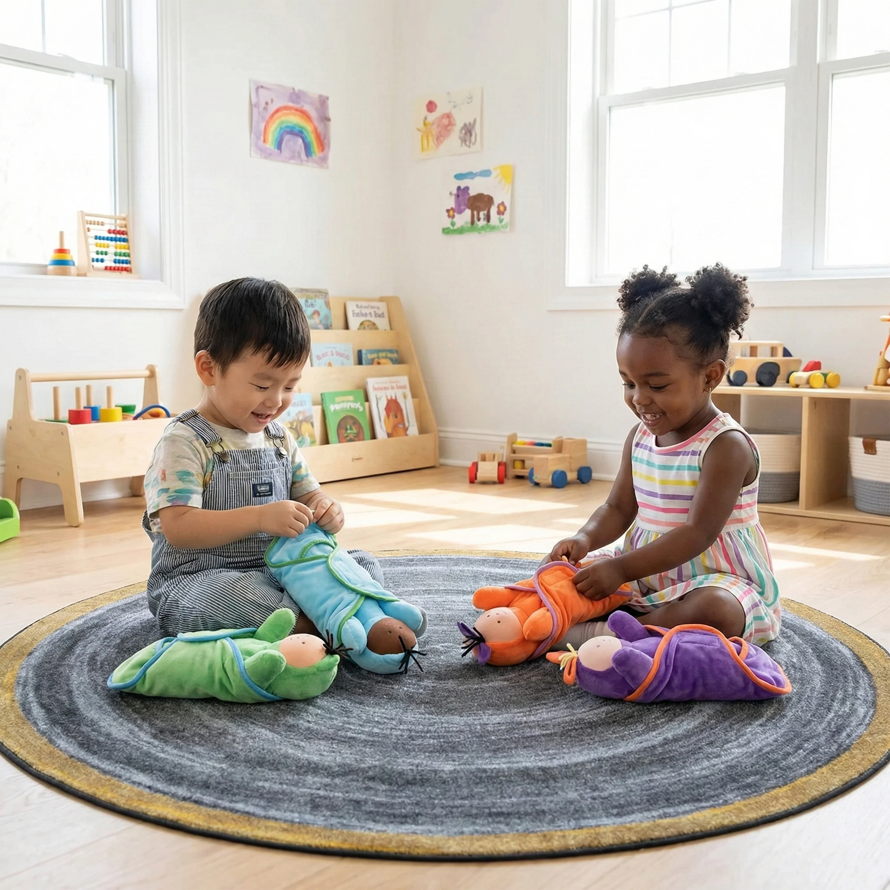 Circle Time Swaddle Babies Set | 4 Super-Soft Baby Dolls with Matching Pocket Swaddle Blankets - Image 2
