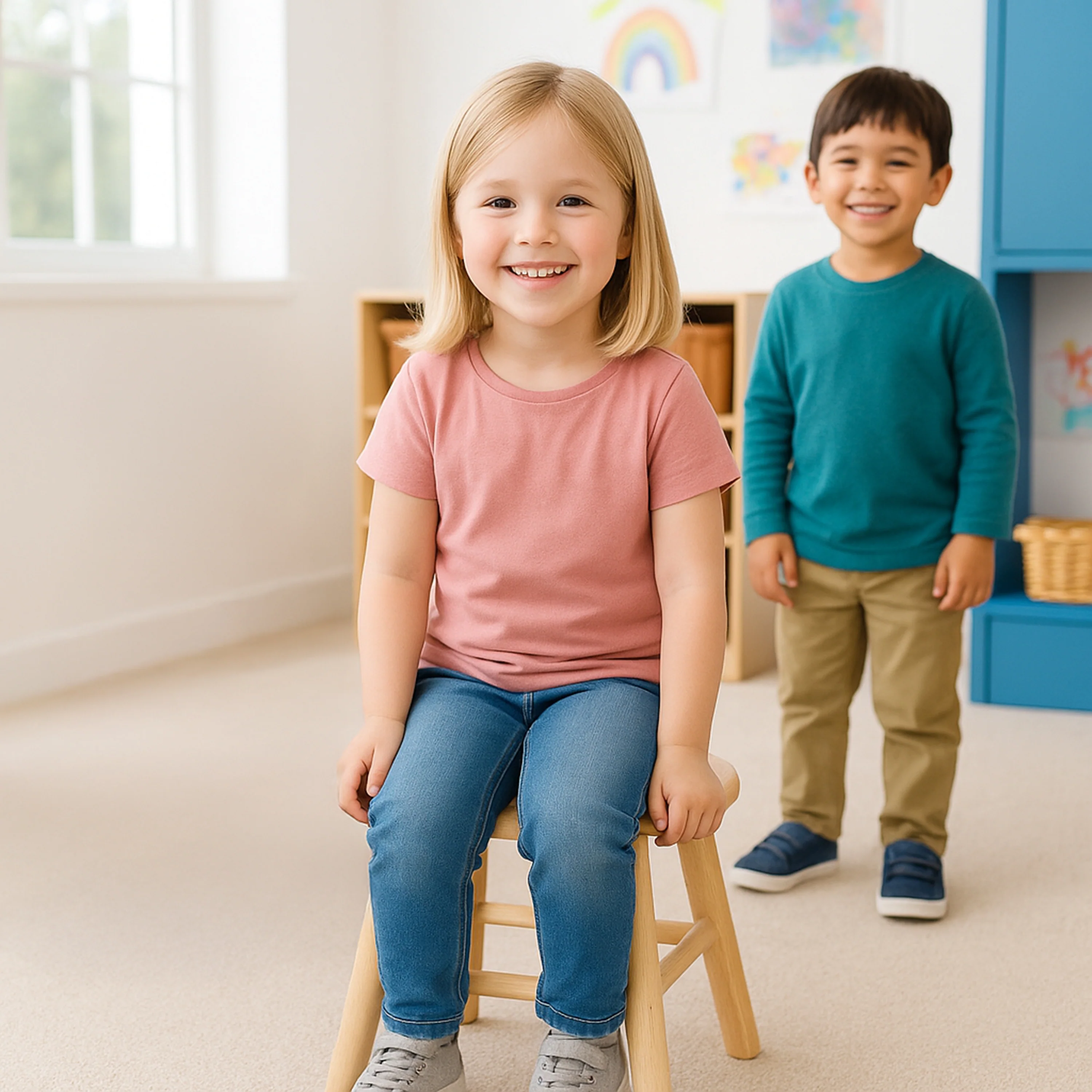 Montessori Wooden Classroom Stool - Image 2