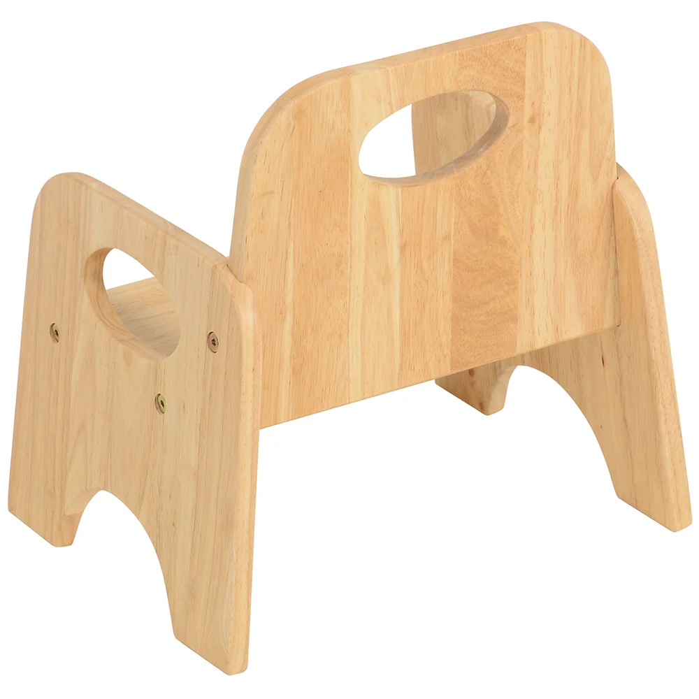 Classic Wooden Toddler Chair | 6" High, Tip-Resistant Rubberwood Seat - Image 3
