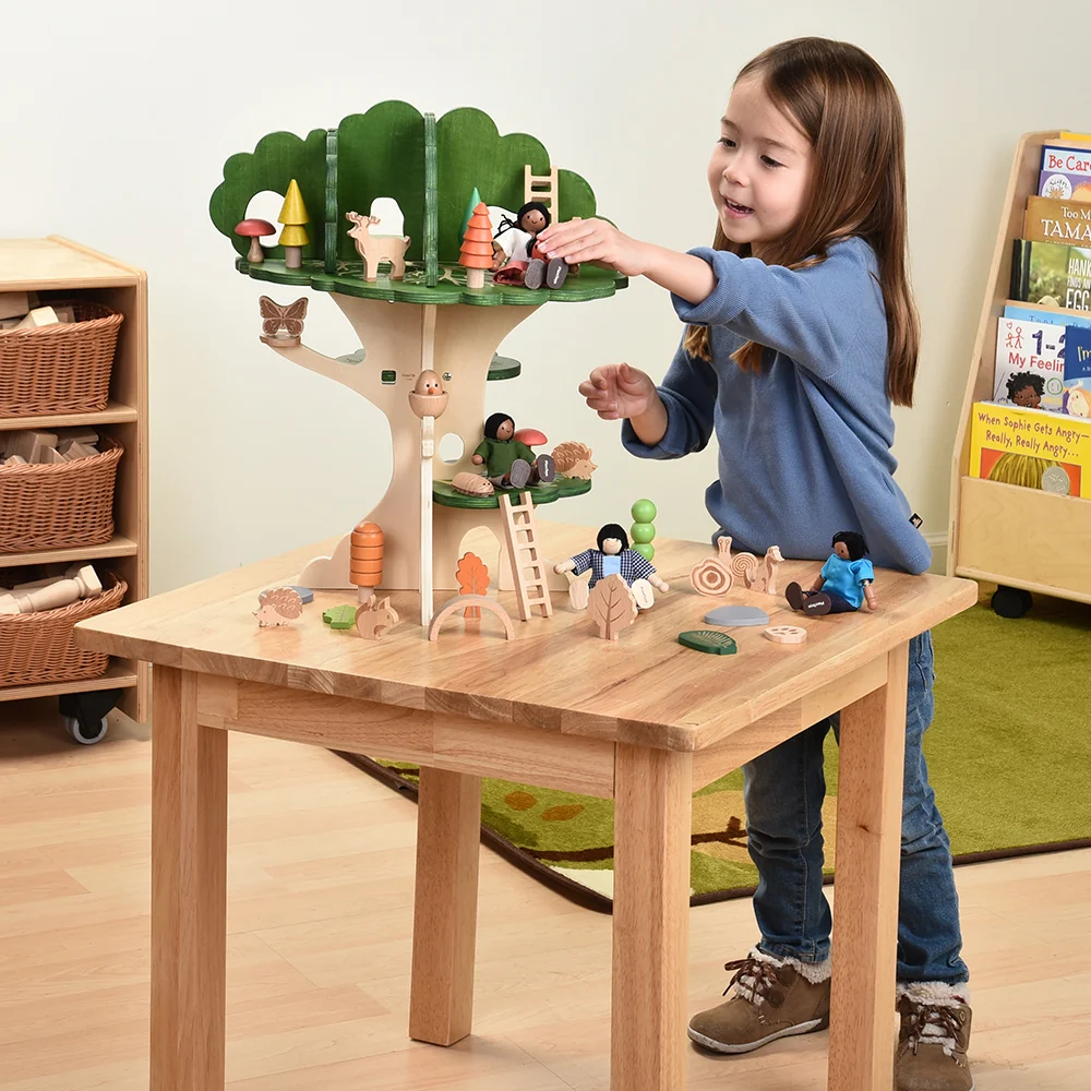 24" x 24" Wood Square Table with 2 Chairs | Child-Sized - Image 3