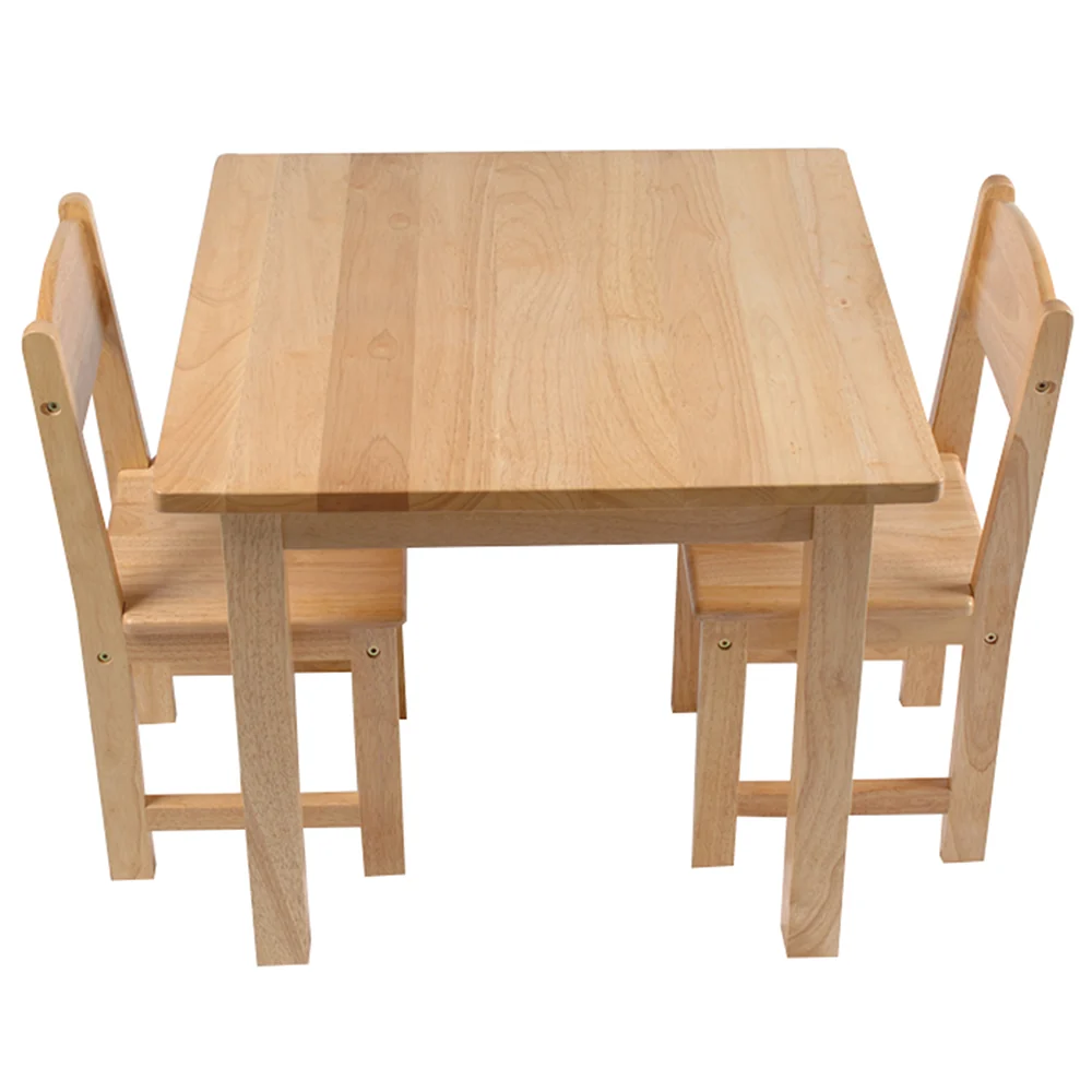 24" x 24" Wood Square Table with 2 Chairs | Child-Sized - Image 4