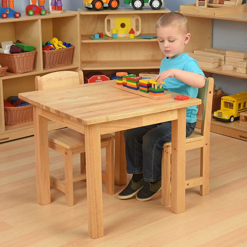 24" x 24" Wood Square Table with 2 Chairs | Child-Sized - Image 6