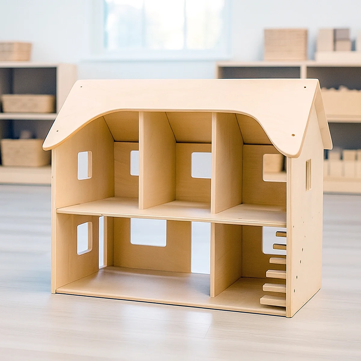 Sturdy Baltic Birch Wooden Dollhouse | Open-Ended Play for Ages 3+ - Image 10