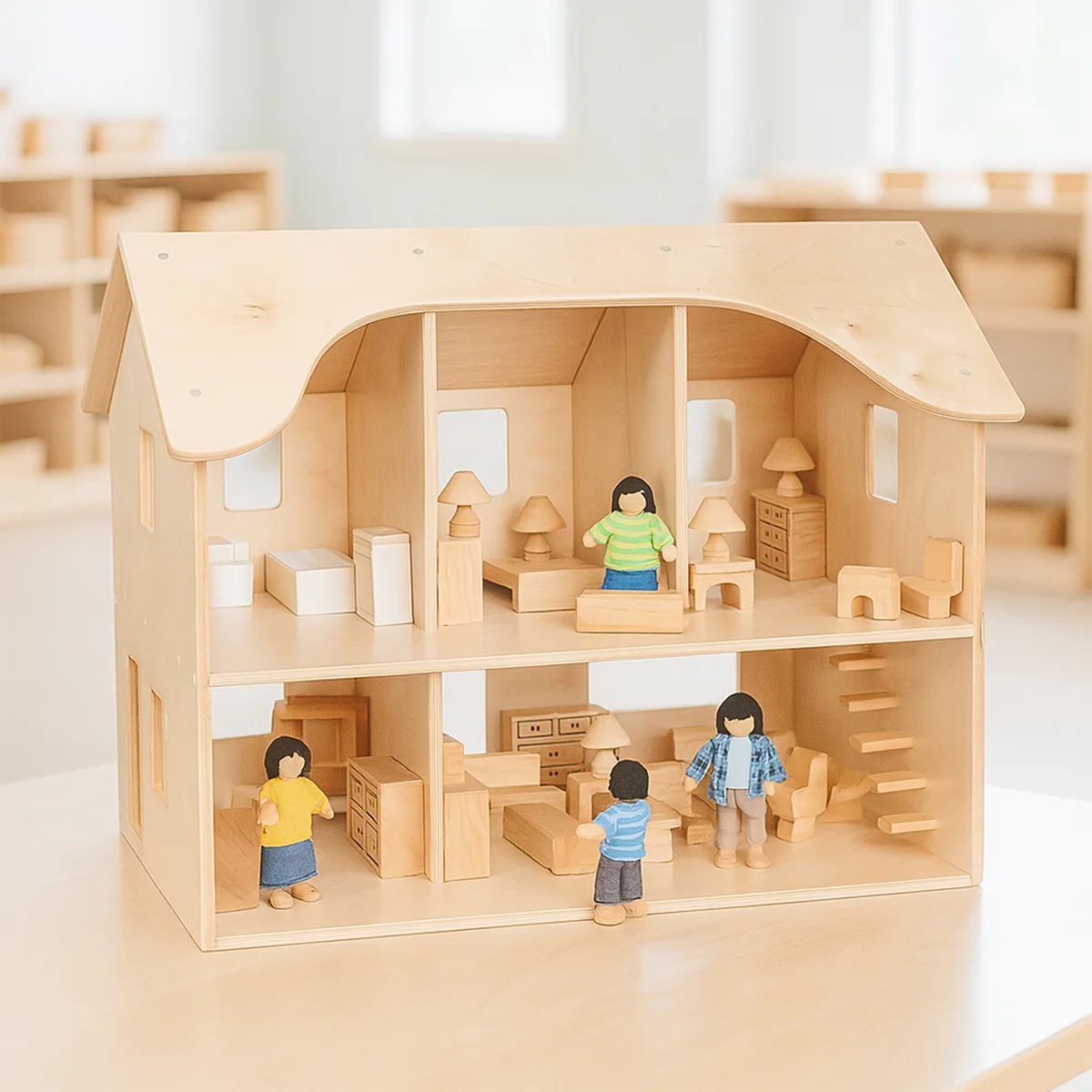 Sturdy Baltic Birch Wooden Dollhouse | Open-Ended Play for Ages 3+ - Image 11