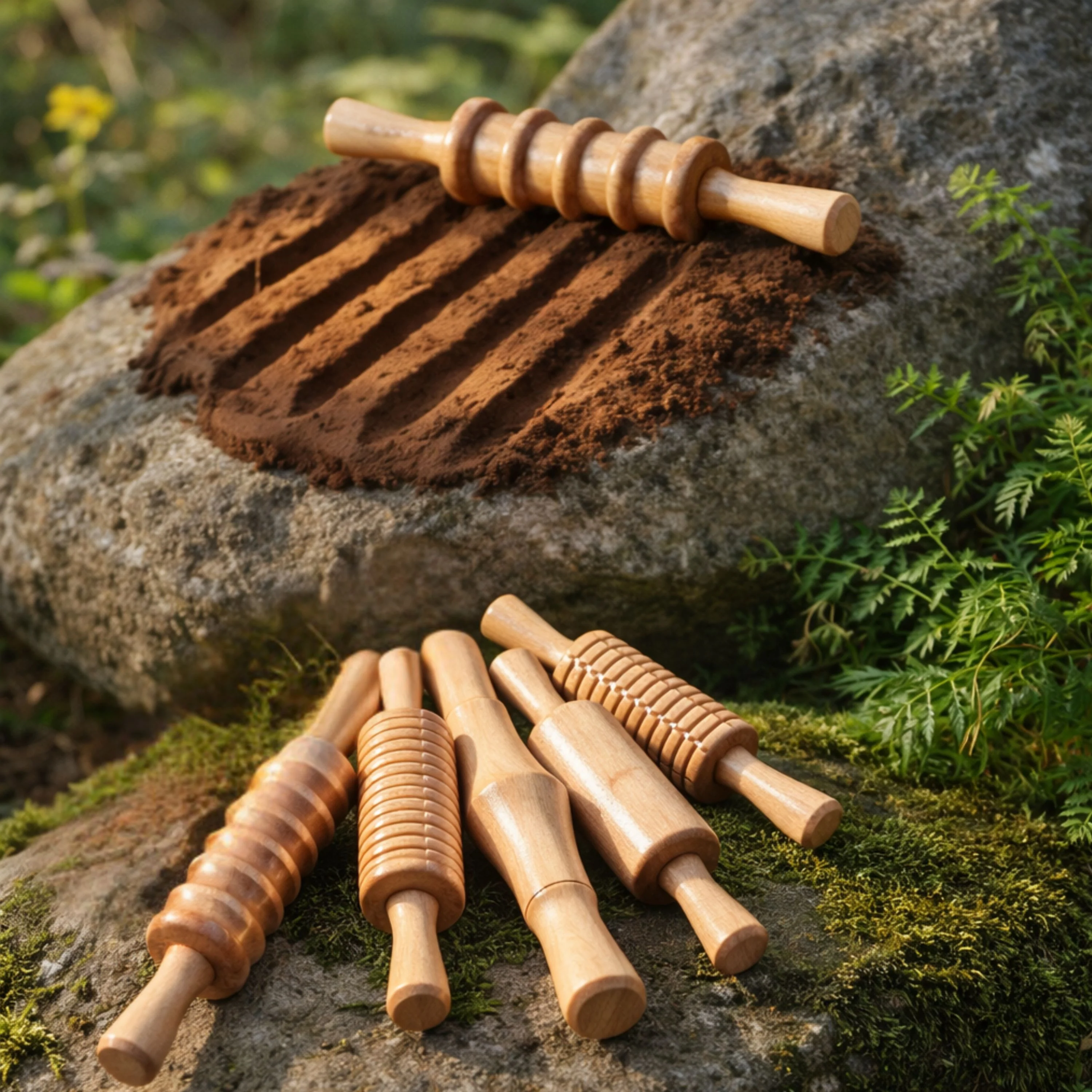 Patterned Wooden Clay Rollers | Set of 6 Sensory & Art Rolling Pins