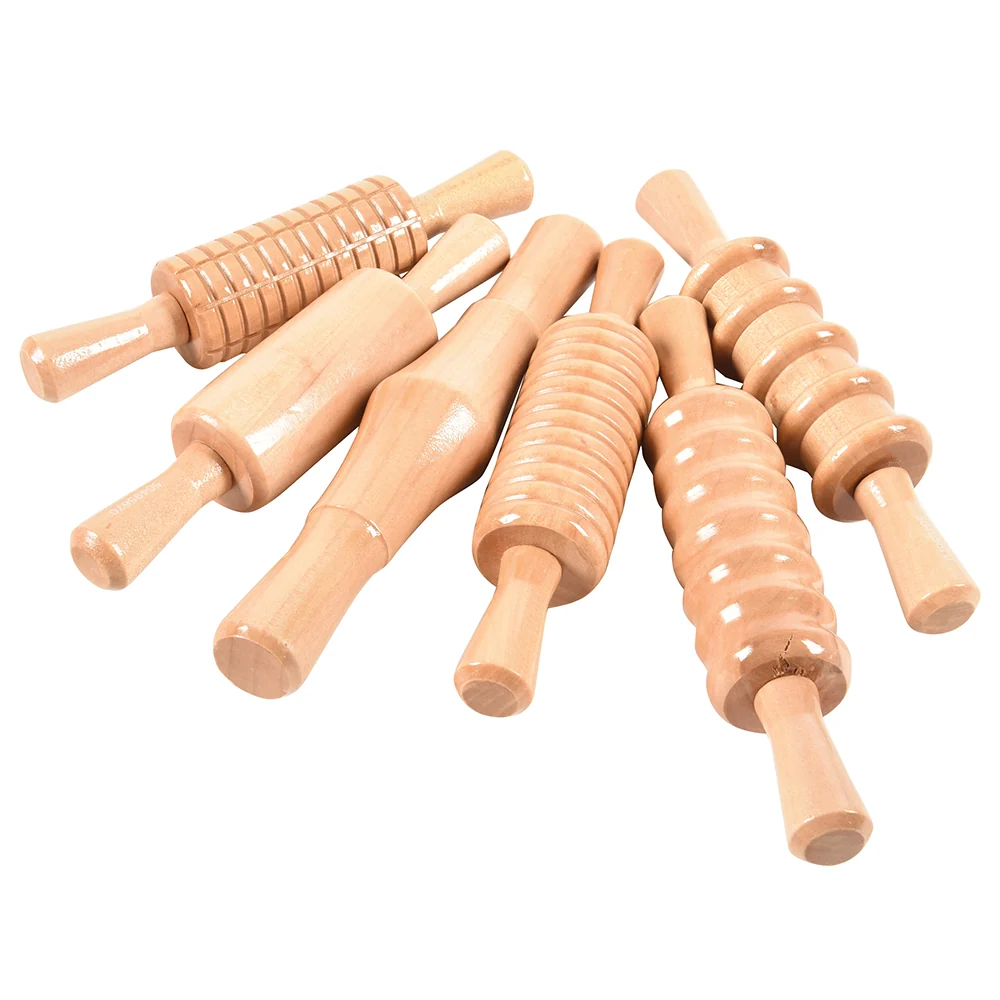 Patterned Wooden Clay Rollers | Set of 6 Sensory & Art Rolling Pins - Image 2