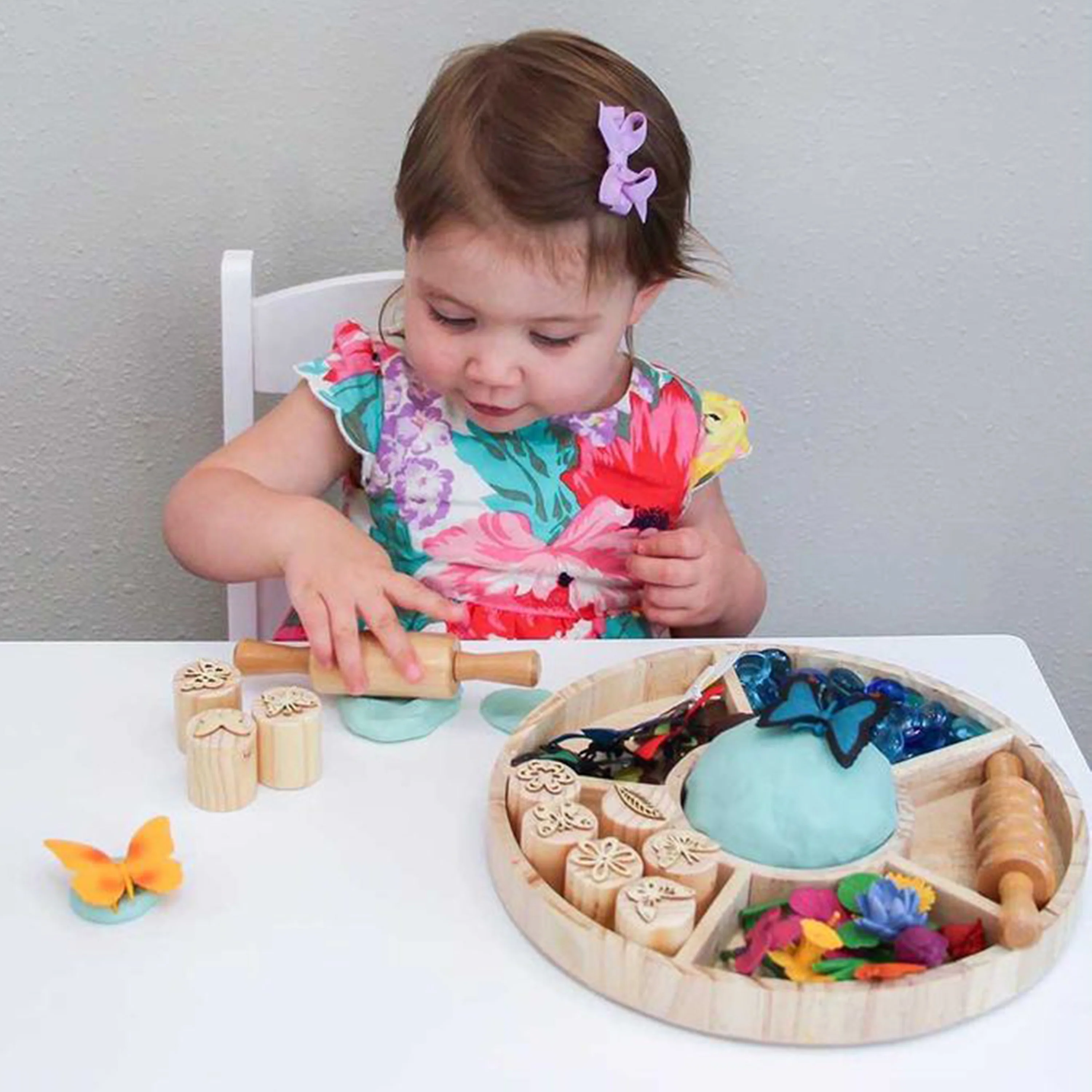Patterned Wooden Clay Rollers | Set of 6 Sensory & Art Rolling Pins - Image 3