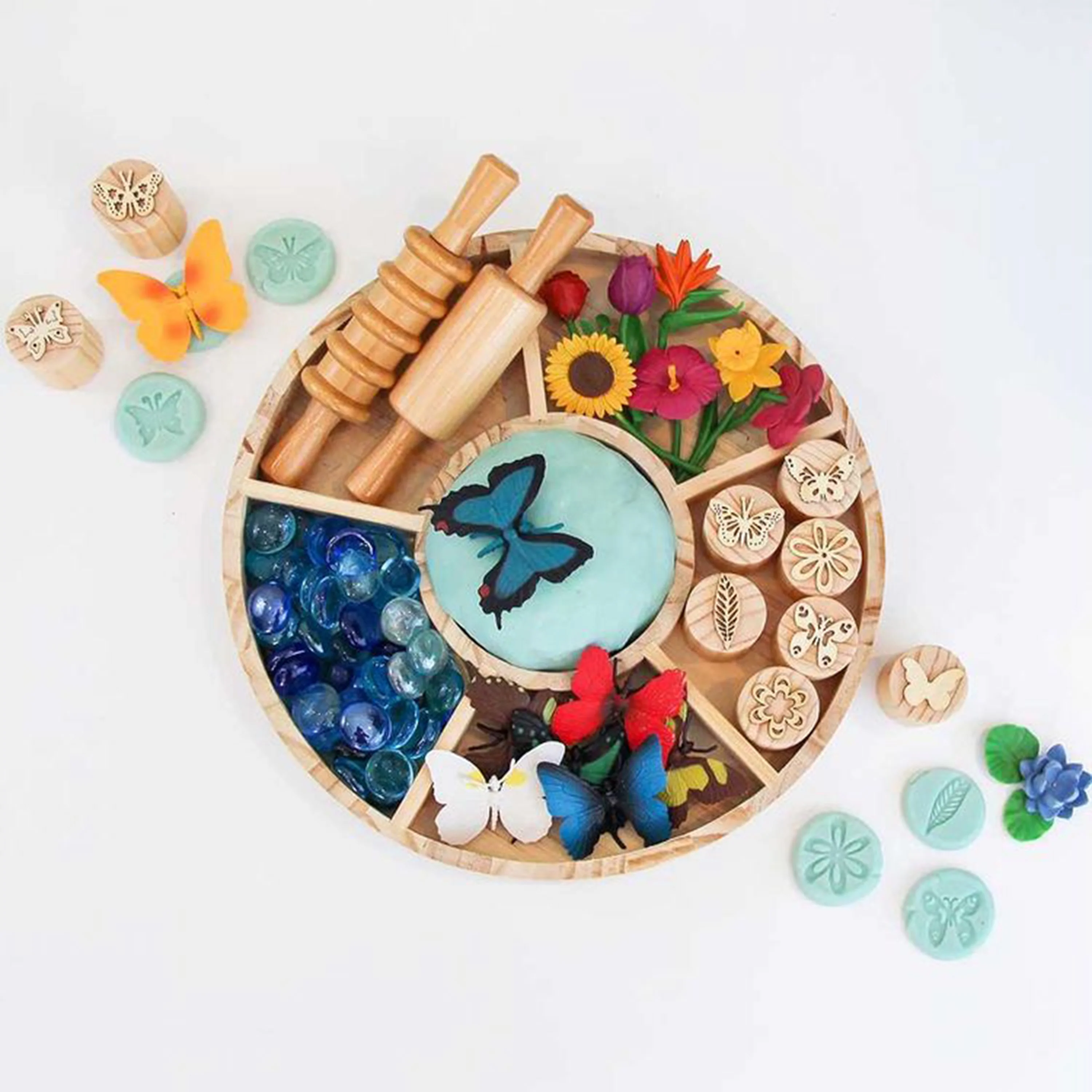 Patterned Wooden Clay Rollers | Set of 6 Sensory & Art Rolling Pins - Image 5