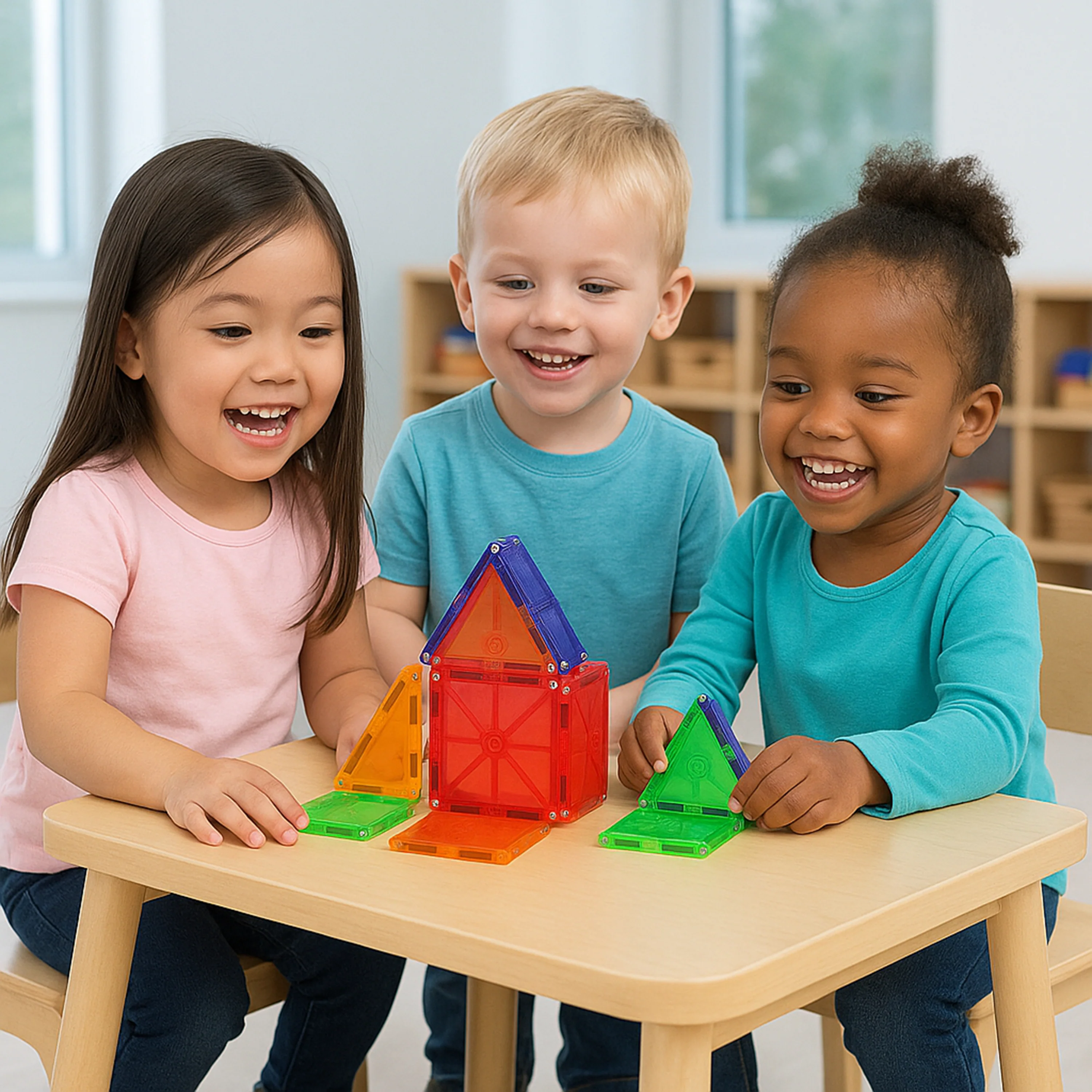 Clear Colors Magna-Tiles® 100-Piece STEM Building Set | Magnetic, Translucent Tiles for Creative Play - Image 2