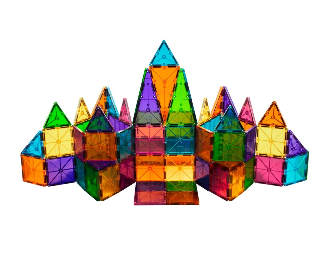 Clear Colors Magna-Tiles® 100-Piece STEM Building Set | Magnetic, Translucent Tiles for Creative Play - Image 3