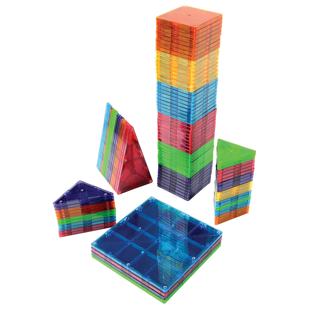 Clear Colors Magna-Tiles® 100-Piece STEM Building Set | Magnetic, Translucent Tiles for Creative Play - Image 5