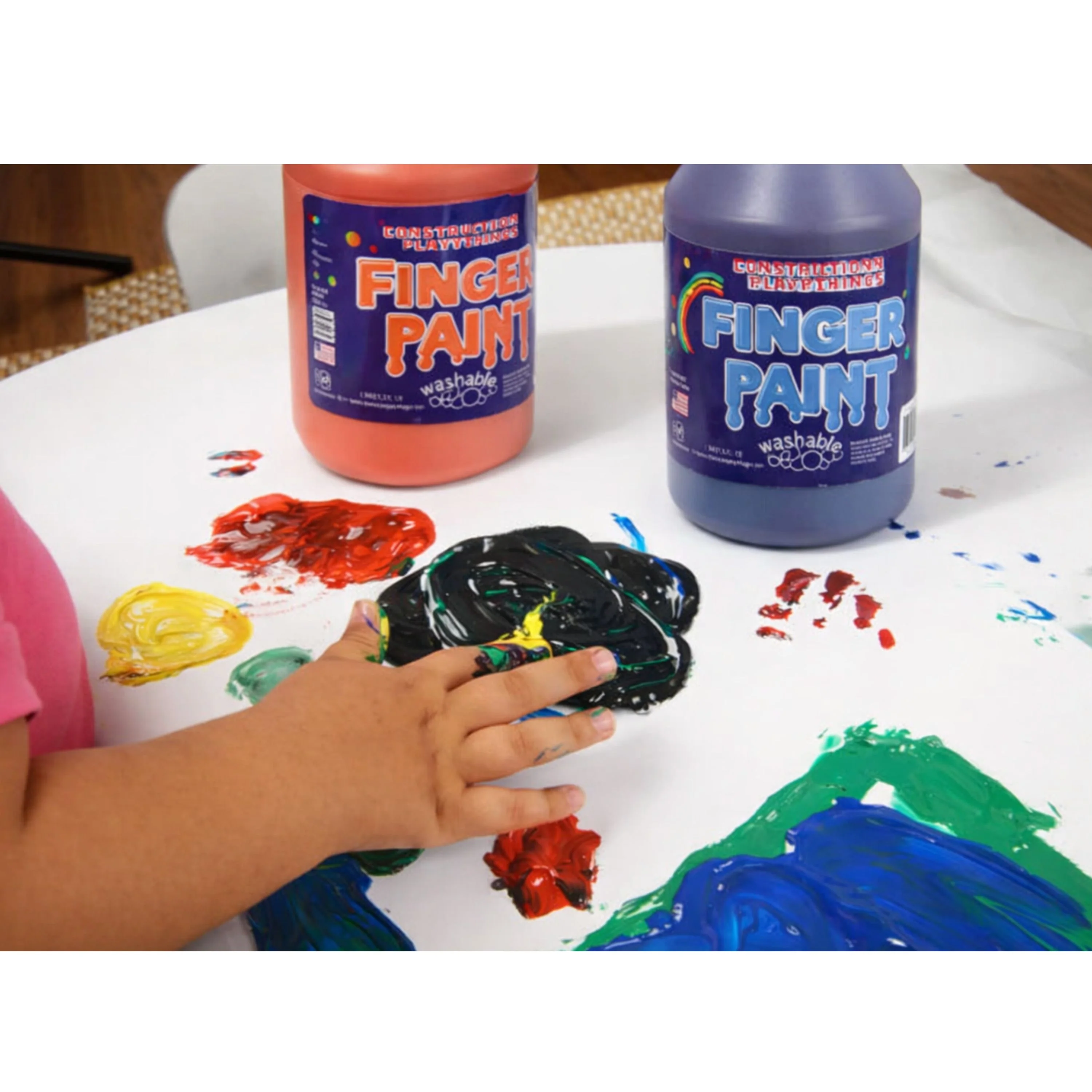 Constructive Playthings® Washable Finger Paints - Set of 6 Pints - Image 2
