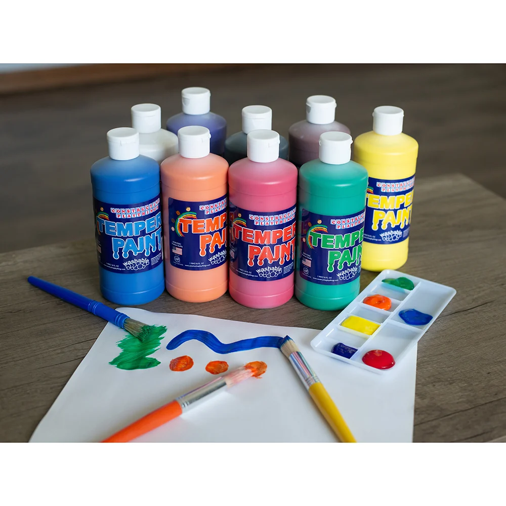 Constructive Playthings® Washable Tempera Paint - Set of 9 Pints - Image 2