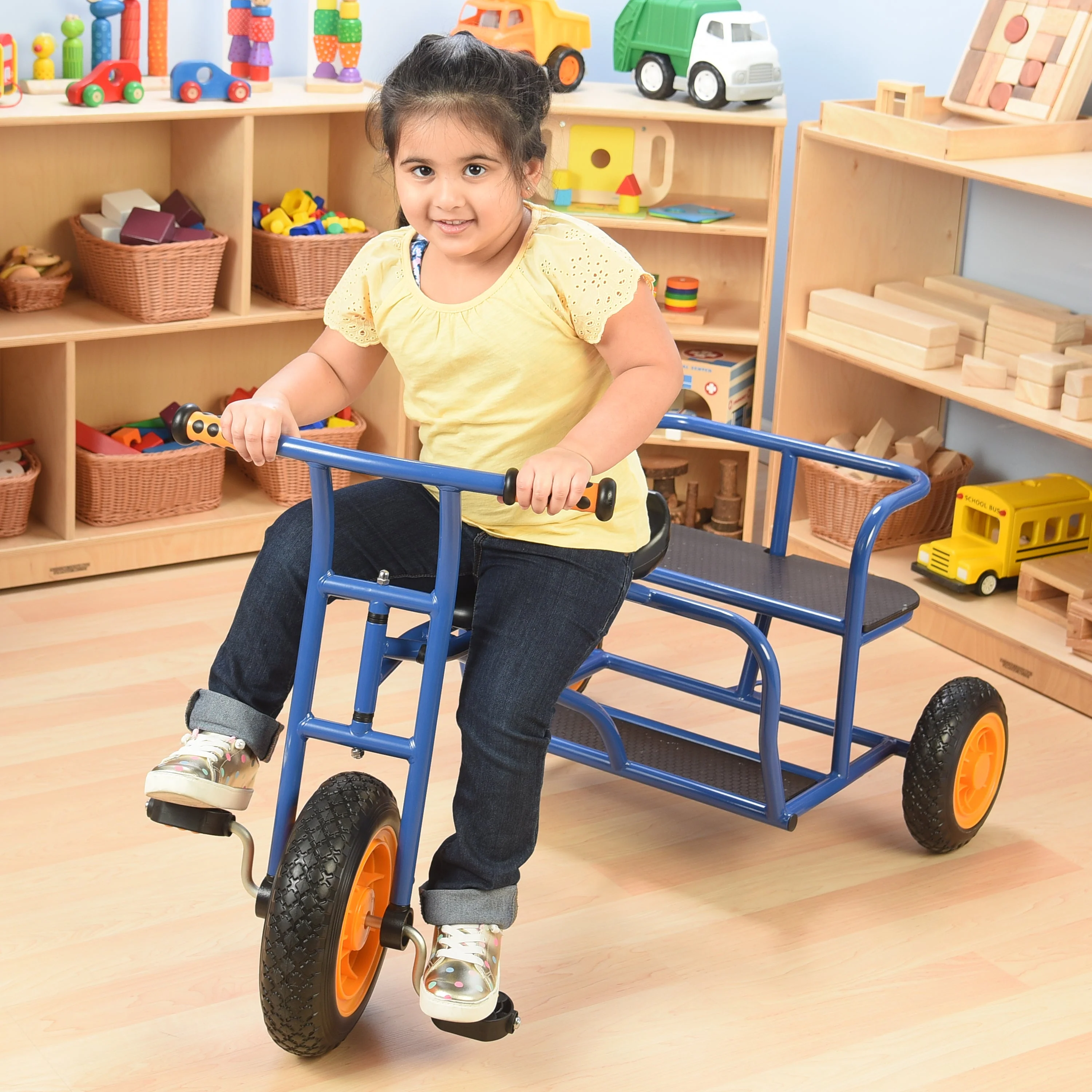 Ride-Along Taxi Trike | Two-Seat Playground Tricycle with Rear Passenger Seat - Image 7
