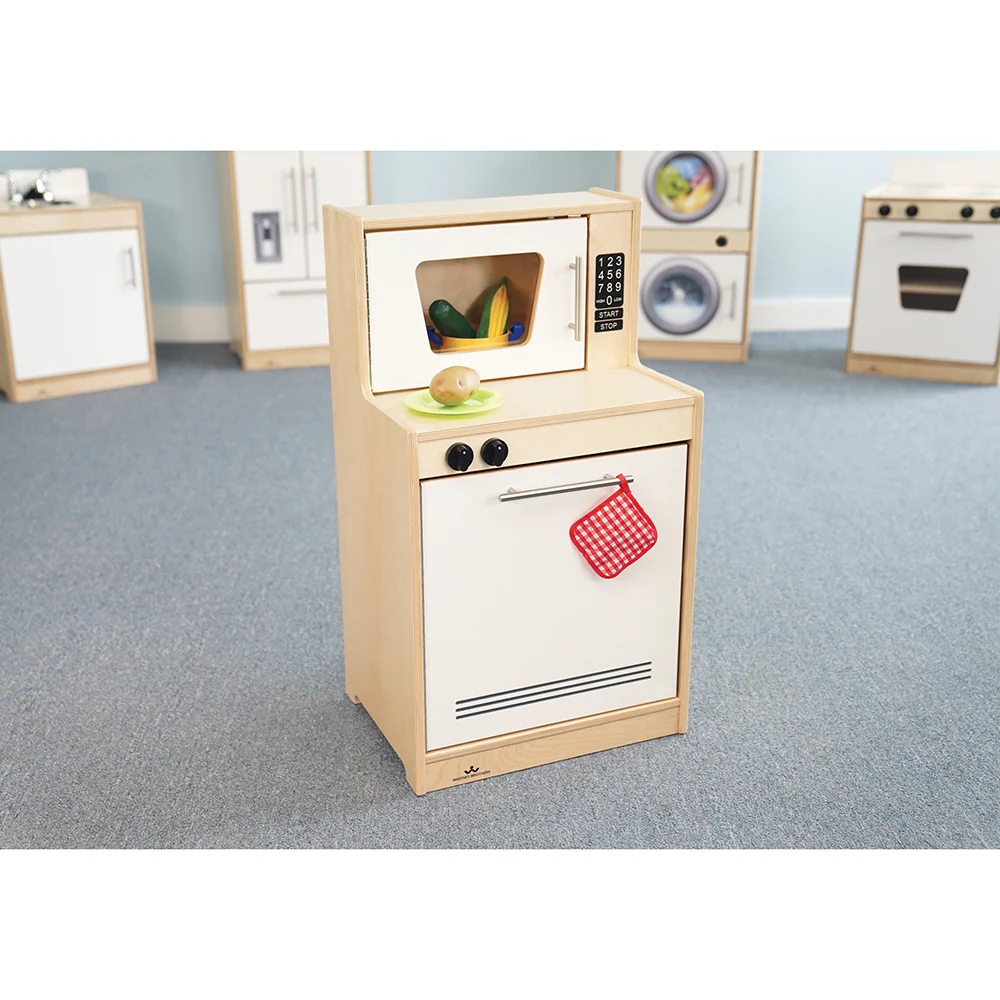 Contemporary White Dishwasher & Microwave Combo | Preschool Pretend Play Kitchen Appliance - Image 3