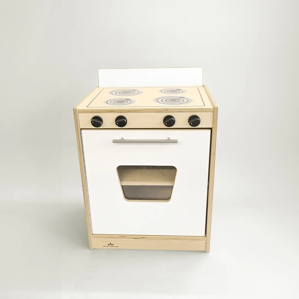 Contemporary Wooden Play Kitchen Ensemble | 5-Piece Pretend Play Set - Image 6
