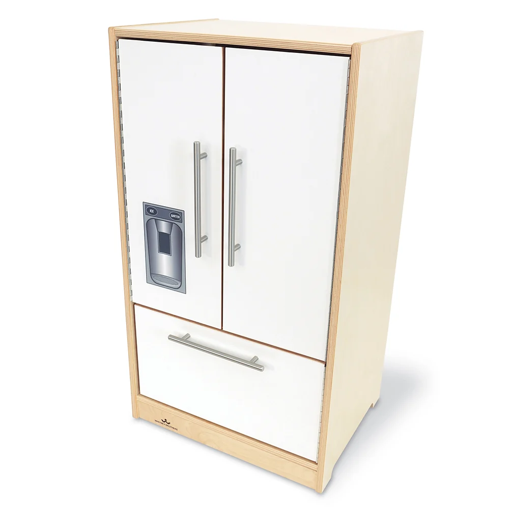 Contemporary Kitchen White Refrigerator | Pretend Play Fridge with Realistic Details