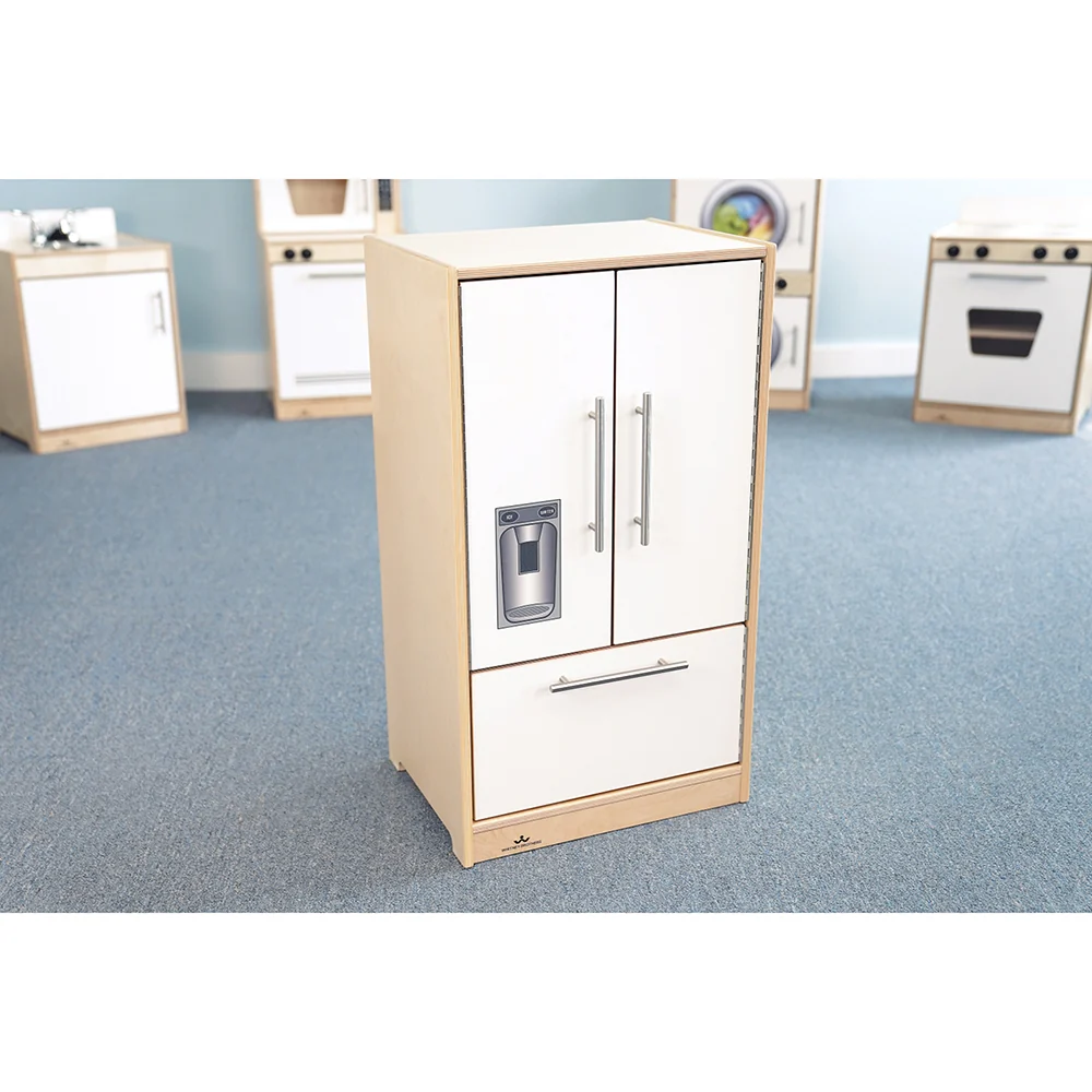 Contemporary Kitchen White Refrigerator | Pretend Play Fridge with Realistic Details - Image 2