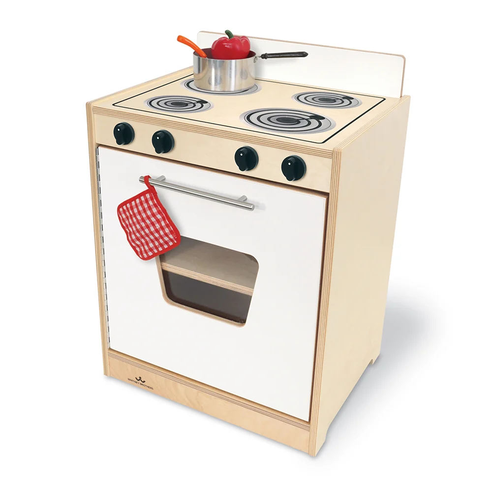 Contemporary White Kitchen Stove | Pretend Play Appliance with Realistic Details - Image 2